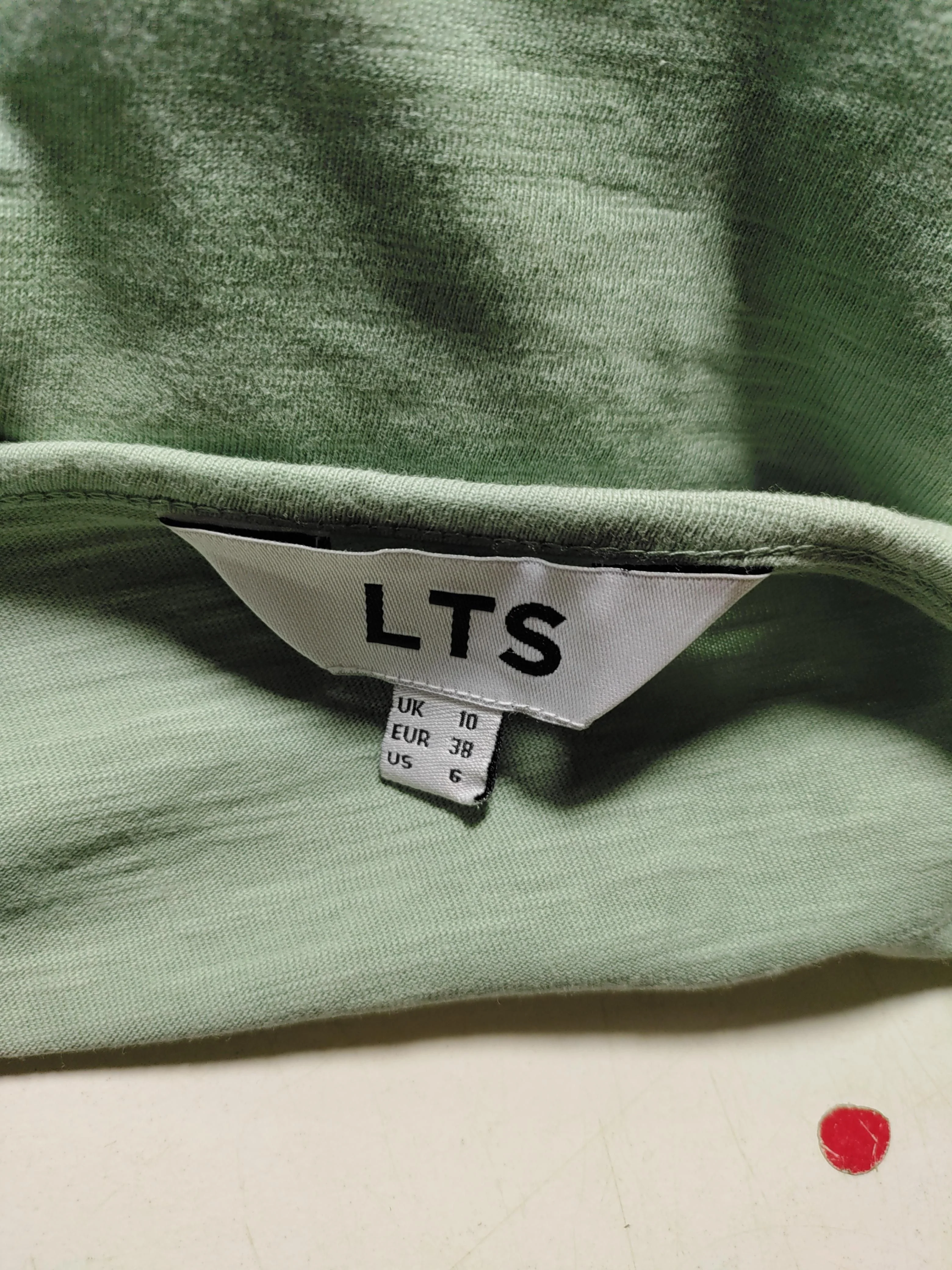 LTS Women's T-Shirt UK 10 Green 100% Cotton Short Sleeve V-Neck Basic - Image 5