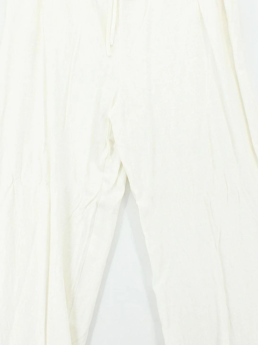 LTS Women's Trousers UK 14 White Viscose with Linen Wide-Leg Chino - Image 3
