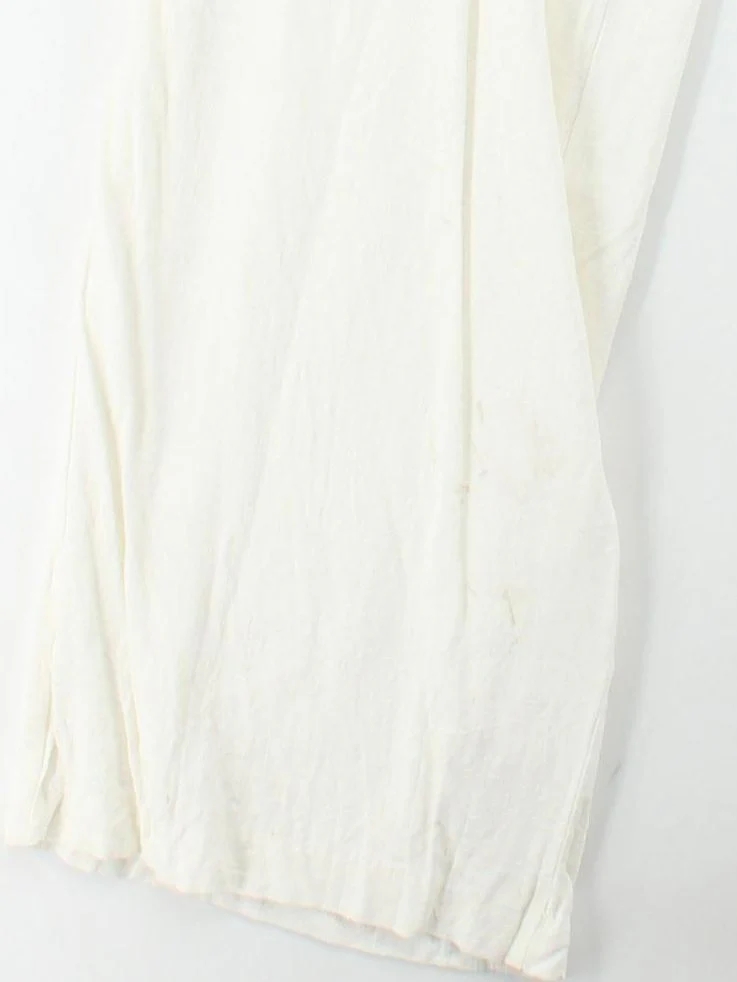 LTS Women's Trousers UK 14 White Viscose with Linen Wide-Leg Chino - Image 4