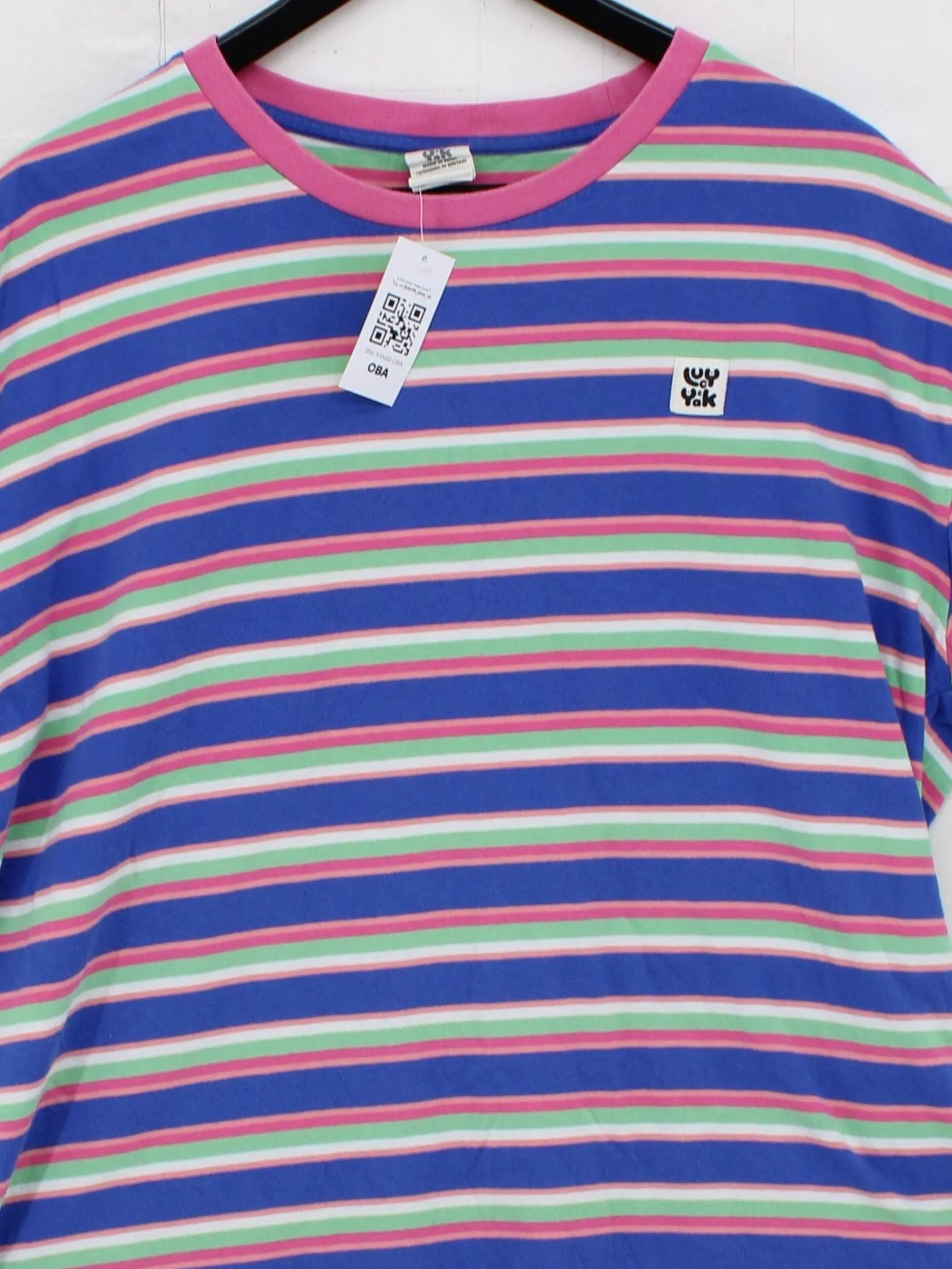 Lucy & Yak Men's T-Shirt L Multi Striped 100% Cotton Basic - Image 3