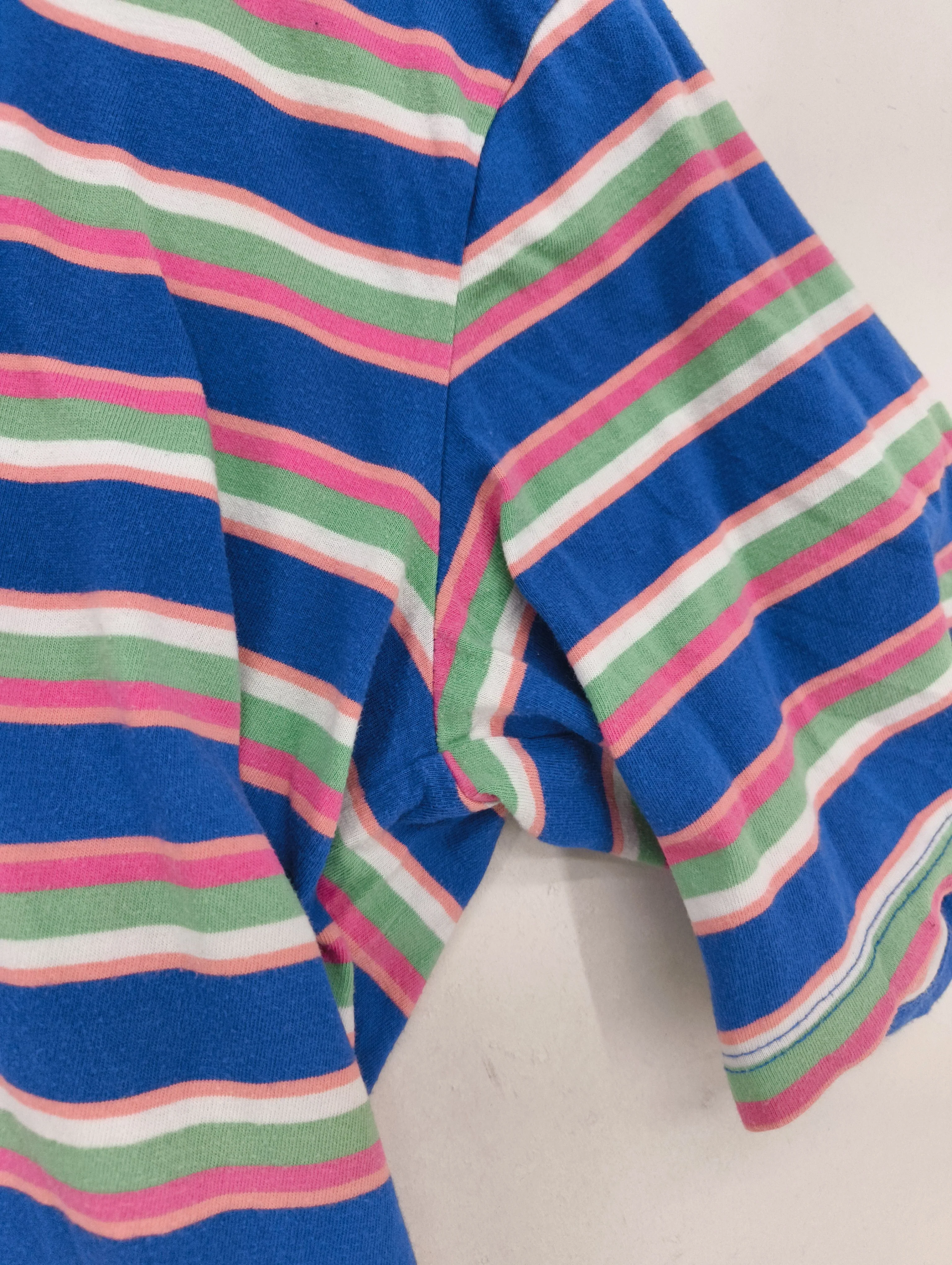 Lucy & Yak Men's T-Shirt L Multi Striped 100% Cotton Basic - Image 5