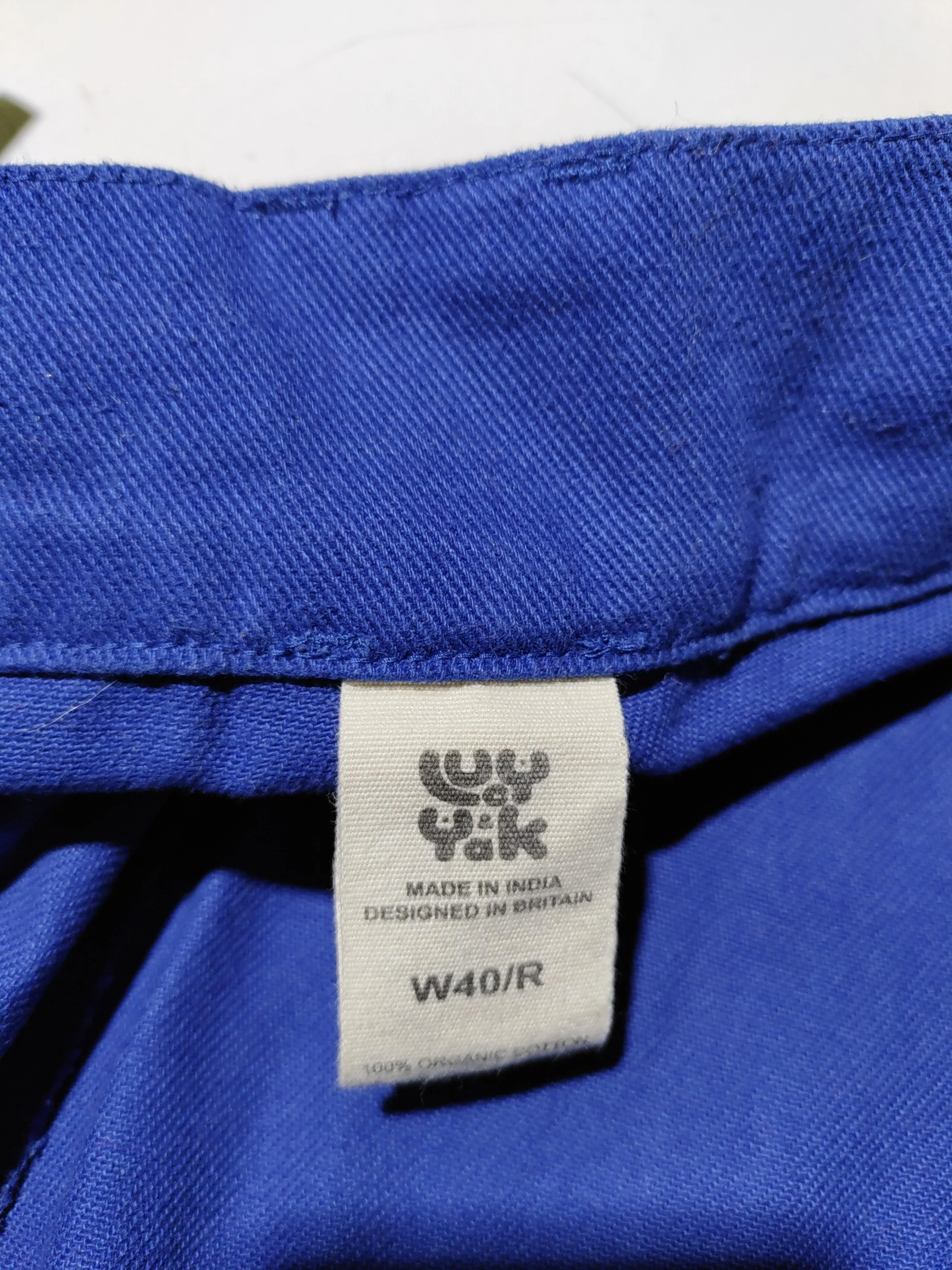 Lucy & Yak Men's Trousers XL Blue 100% Cotton Tapered Chino - Image 6