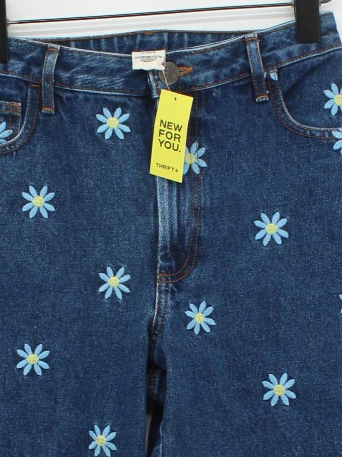 Lucy & Yak Women's Jeans W 26 in; L 30 in Blue Floral 100% Cotton Mom - Image 3