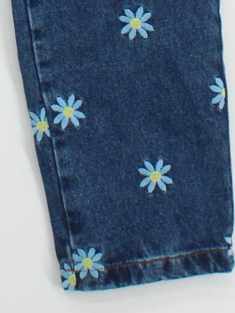 Lucy & Yak Women's Jeans W 26 in; L 30 in Blue Floral 100% Cotton Mom - Image 4