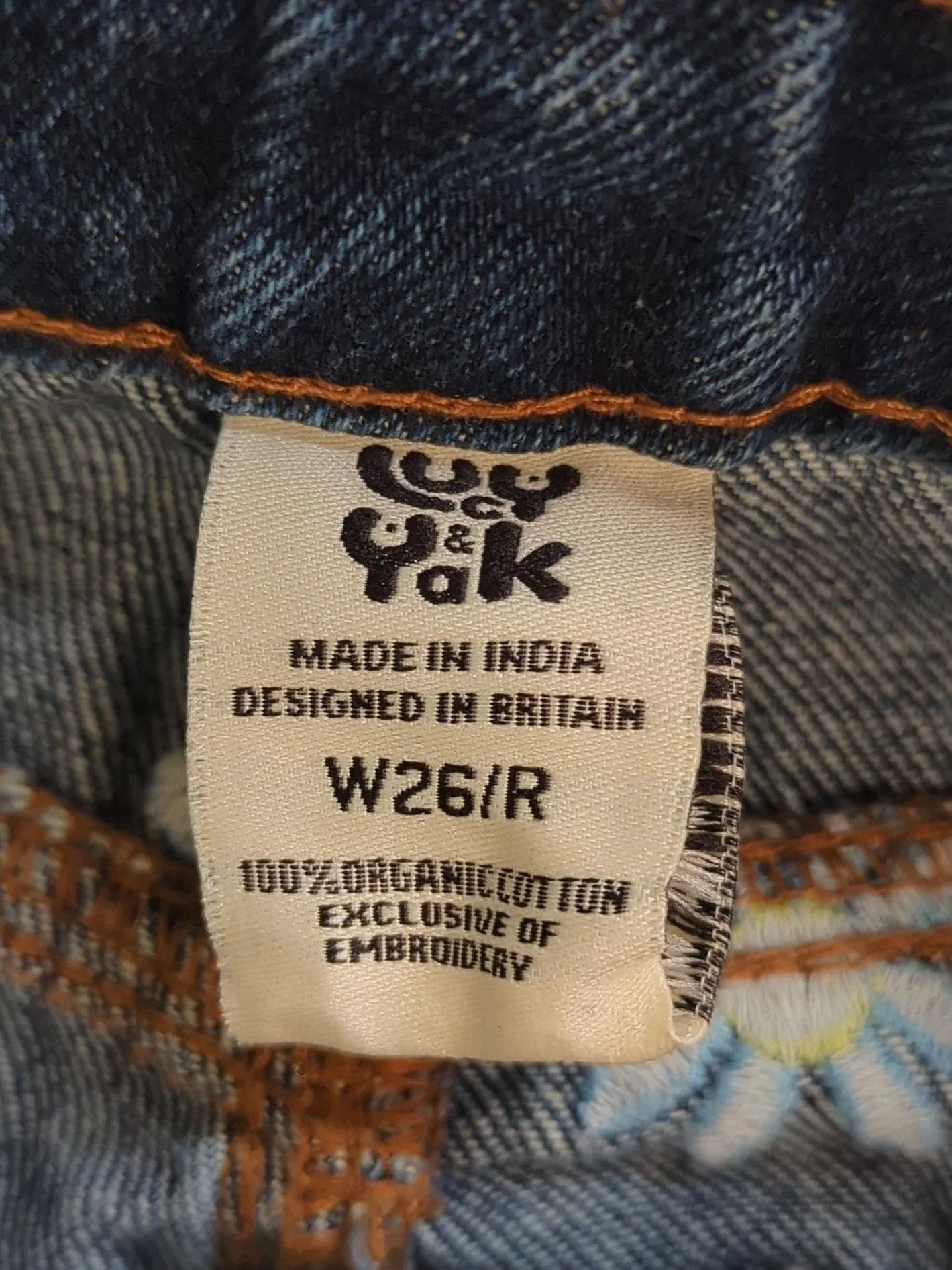 Lucy & Yak Women's Jeans W 26 in; L 30 in Blue Floral 100% Cotton Mom - Image 5