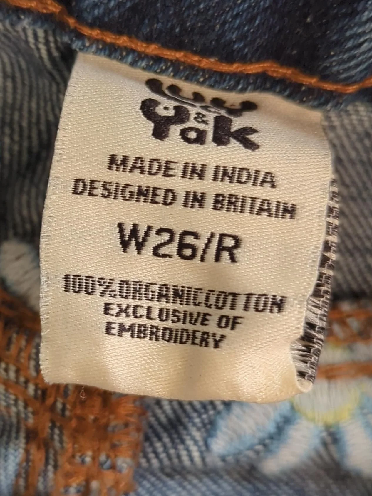 Lucy & Yak Women's Jeans W 26 in; L 30 in Blue Floral 100% Cotton Mom - Image 6