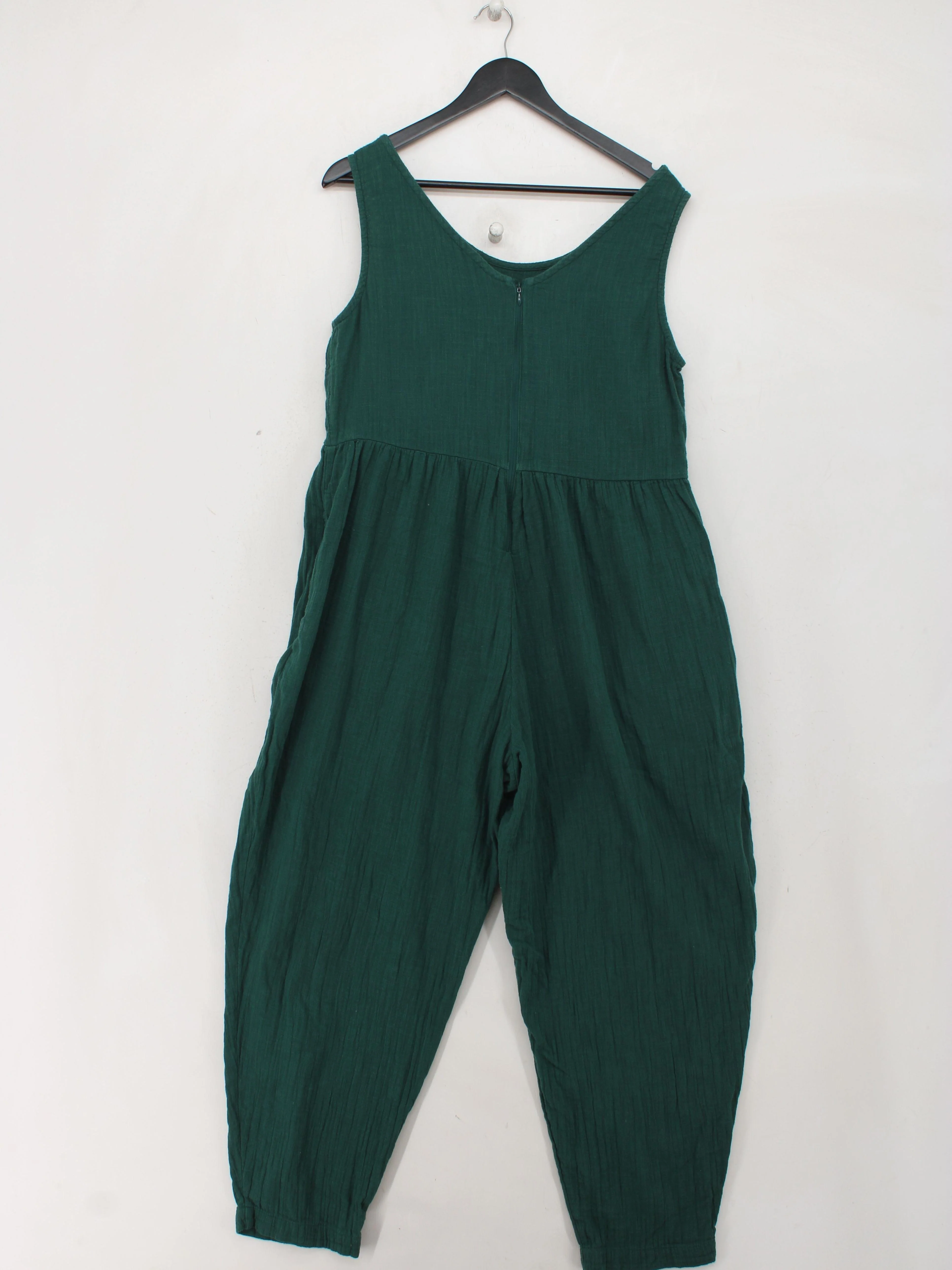Lucy & Yak Women's Jumpsuit UK 10 Green 100% Cotton Wide-Leg Jumpsuit - Image 2