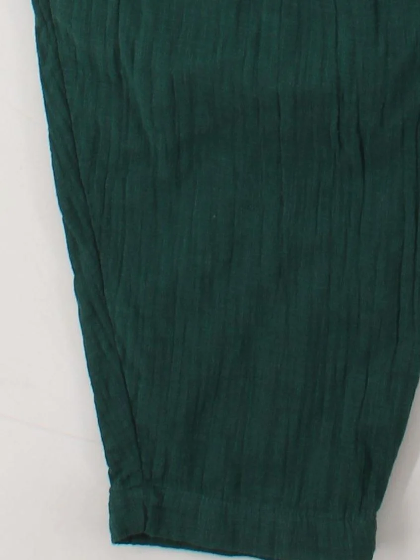 Lucy & Yak Women's Jumpsuit UK 10 Green 100% Cotton Wide-Leg Jumpsuit - Image 4
