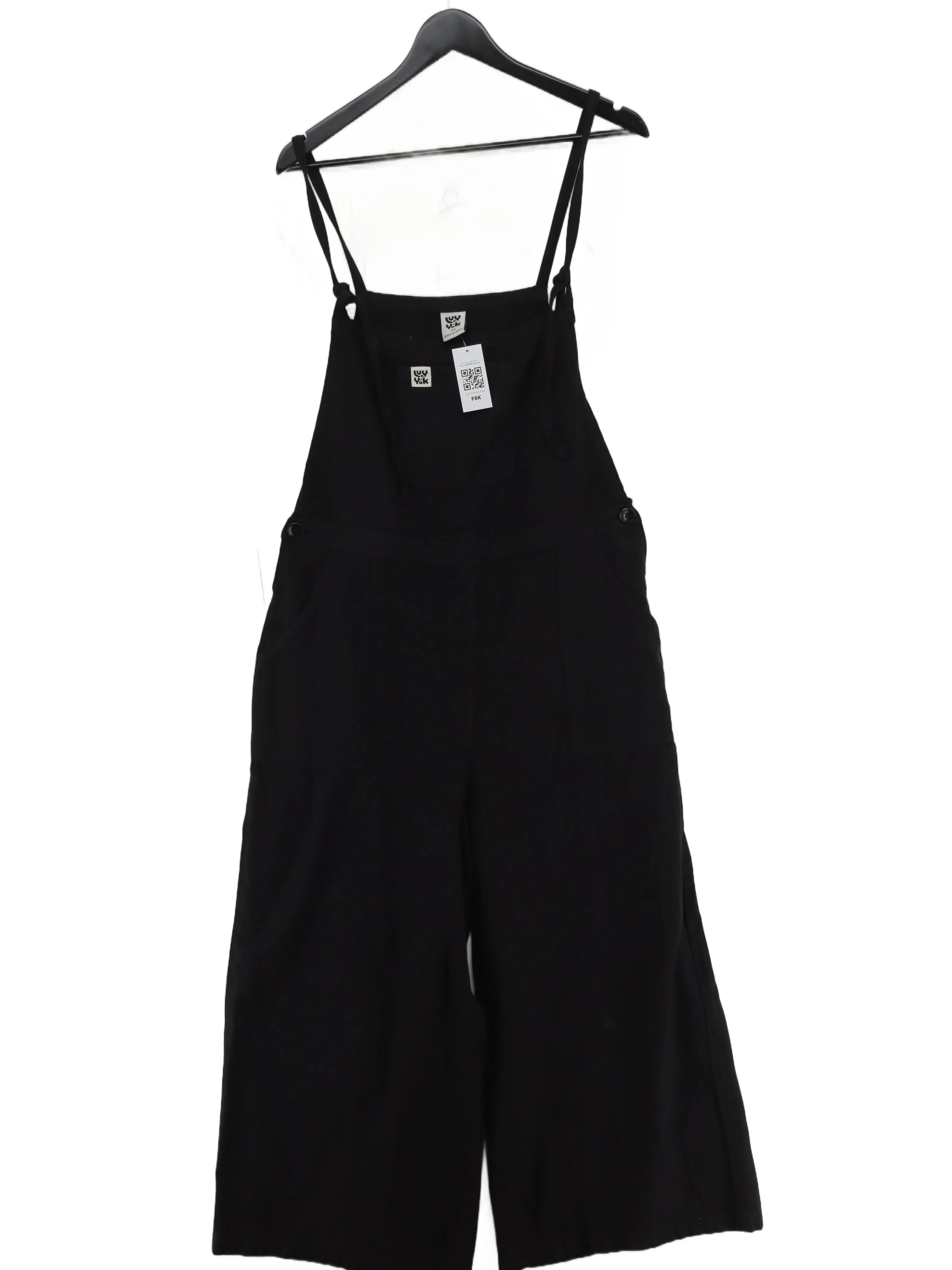 Lucy & Yak Women's Jumpsuit UK 14 Black 100% Cotton Wide-Leg Jumpsuit