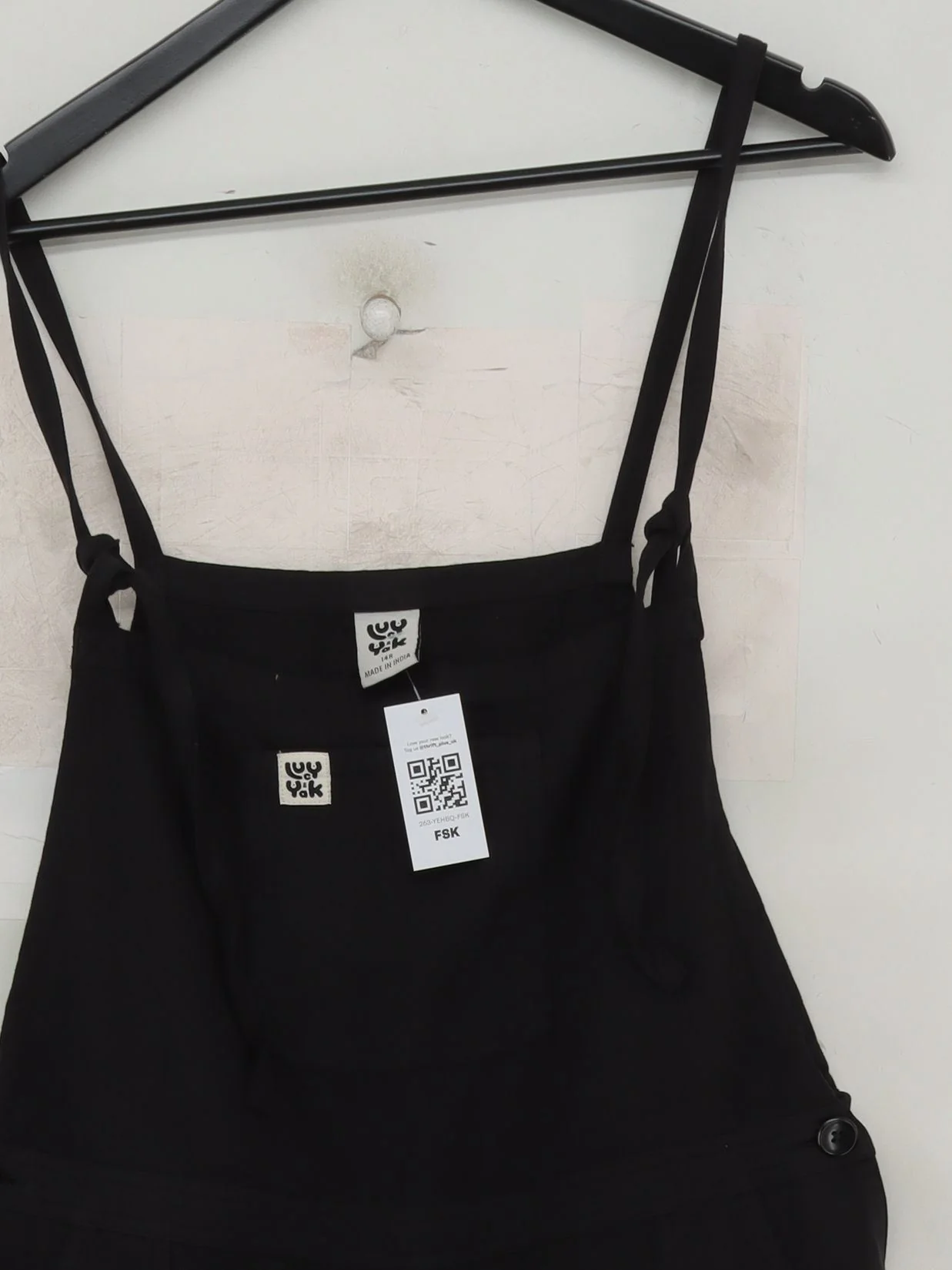 Lucy & Yak Women's Jumpsuit UK 14 Black 100% Cotton Wide-Leg Jumpsuit - Image 3