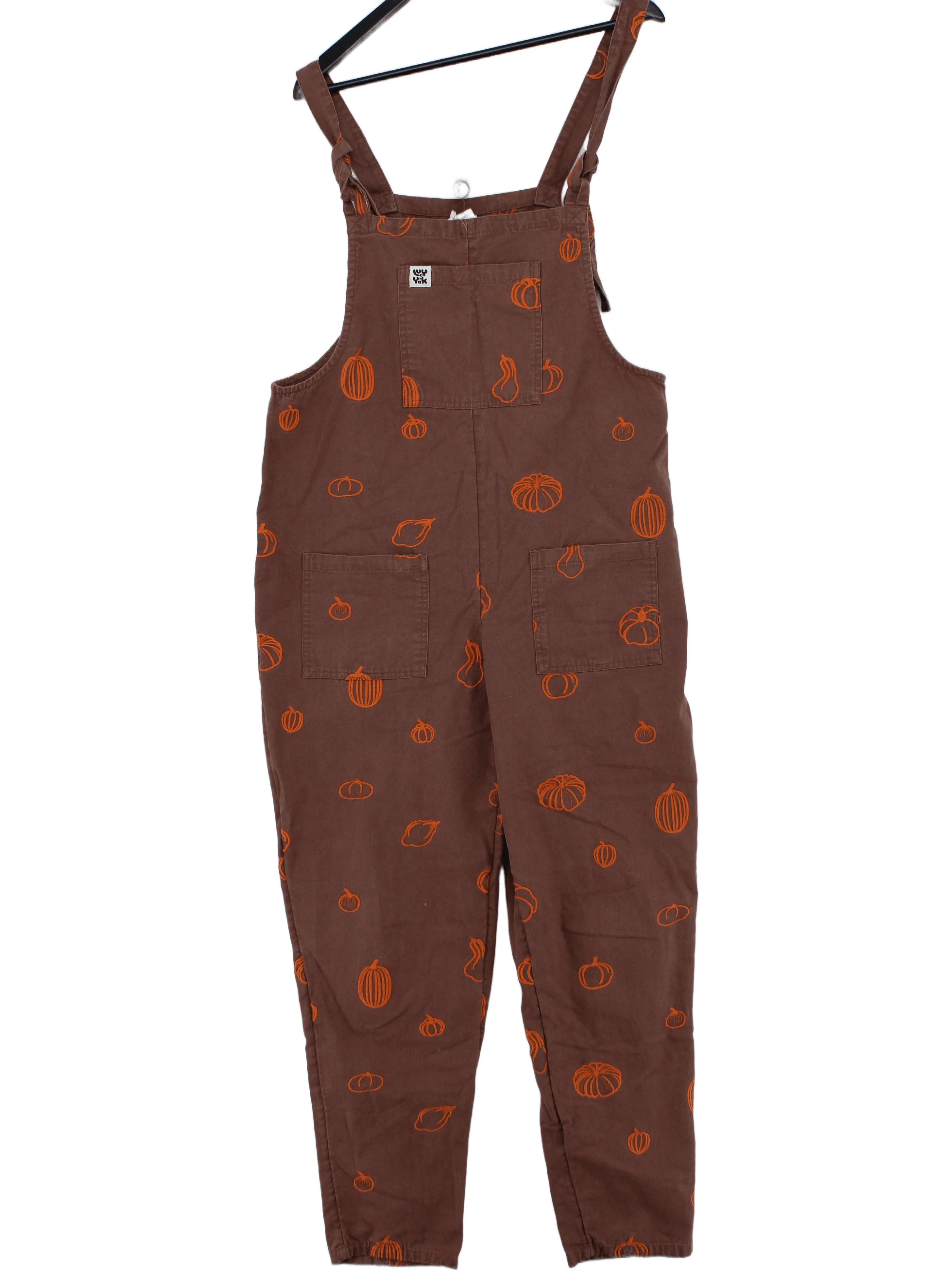 Lucy & Yak Women's Jumpsuit UK 14 Brown 100% Cotton Straight Jumpsuit
