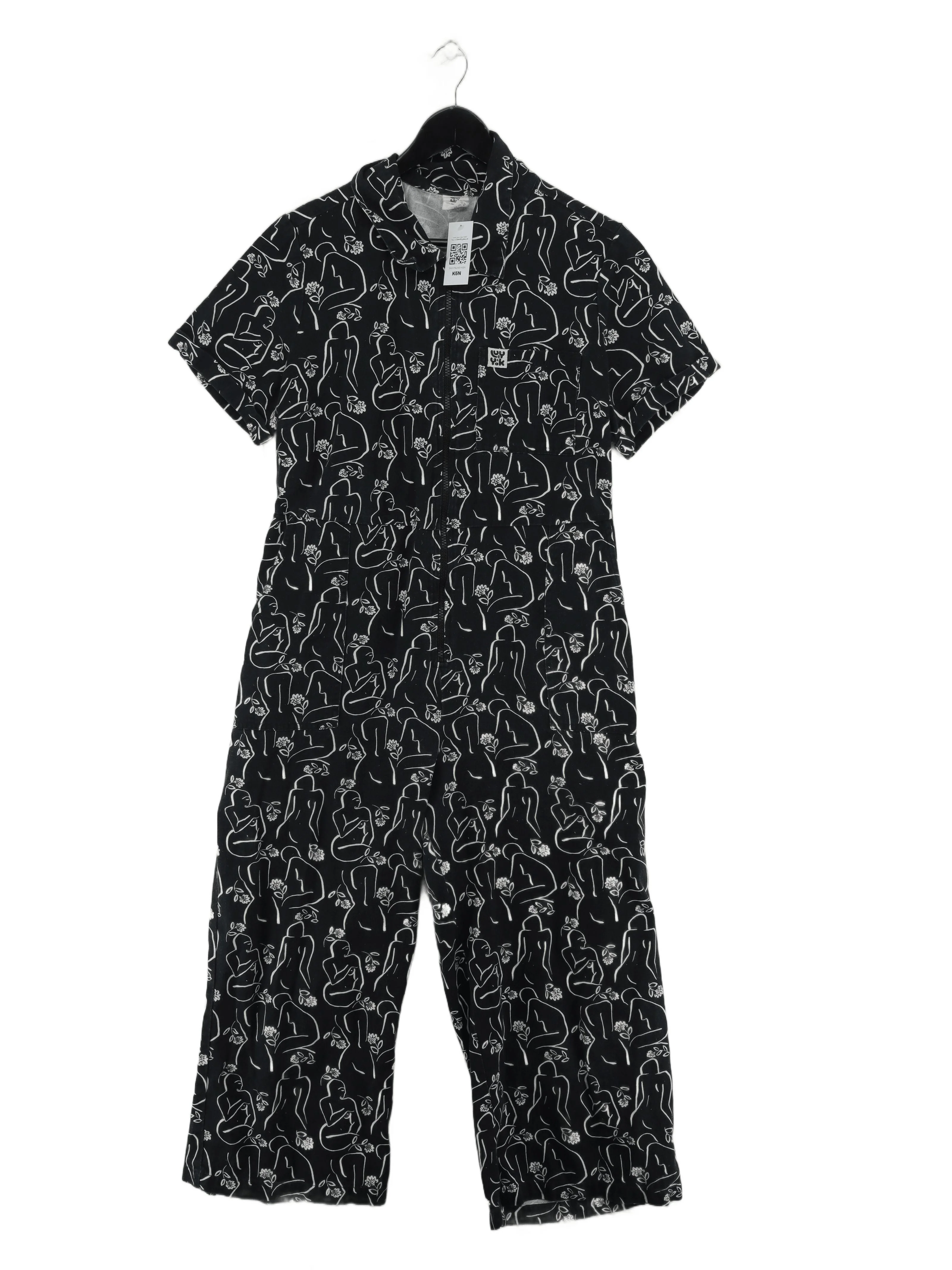 Lucy & Yak Women's Jumpsuit UK 16 Black 100% Cotton Wide-Leg Jumpsuit