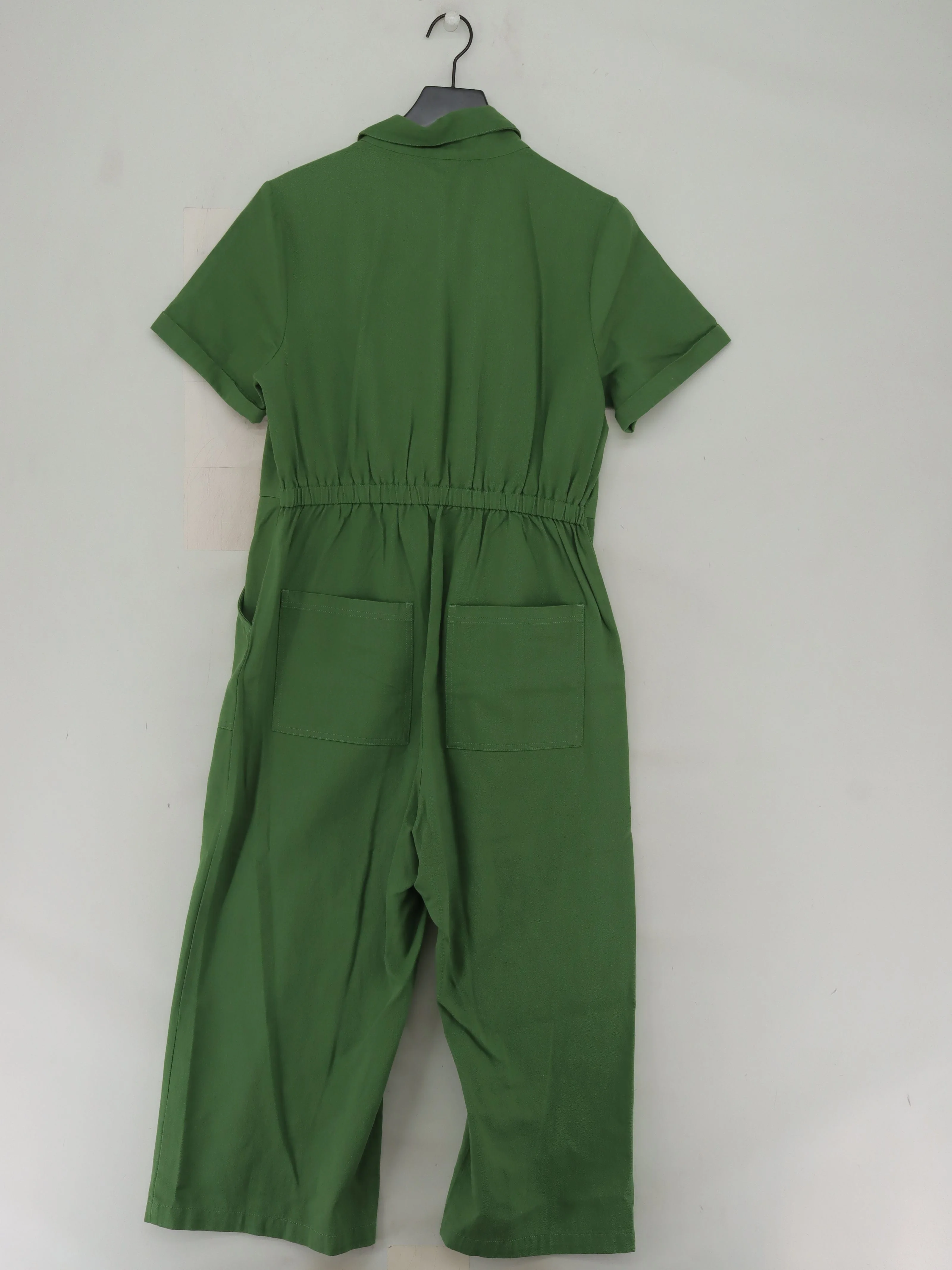 Lucy & Yak Women's Jumpsuit UK 16 Green 100% Cotton Wide-Leg Jumpsuit - Image 2
