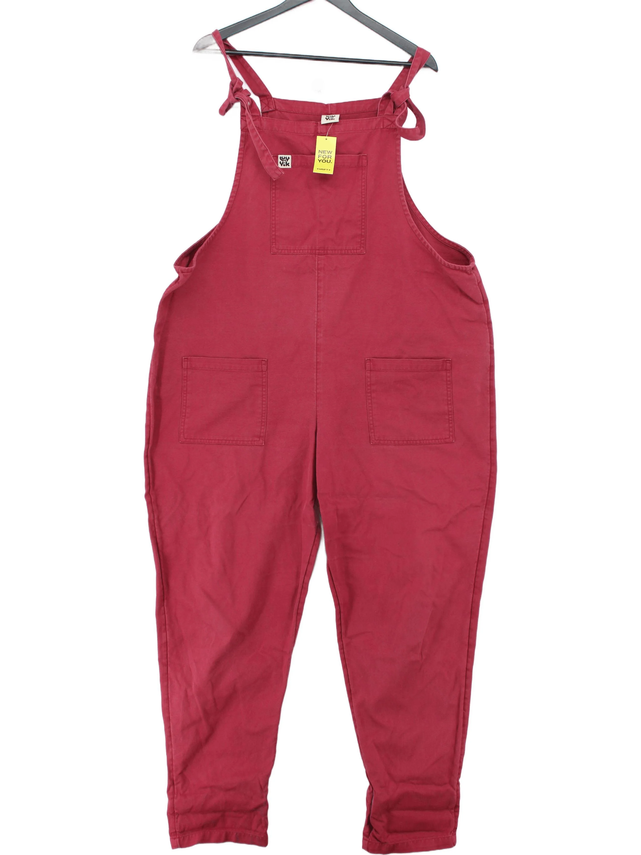 Lucy & Yak Women's Jumpsuit UK 20 Red 100% Cotton Tapered Jumpsuit