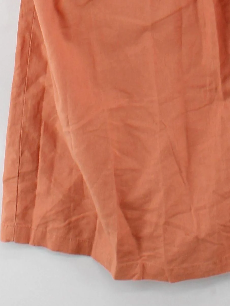 Lucy & Yak Women's Jumpsuit UK 26 Orange Cotton with Linen Wide-Leg Jumpsuit - Image 4