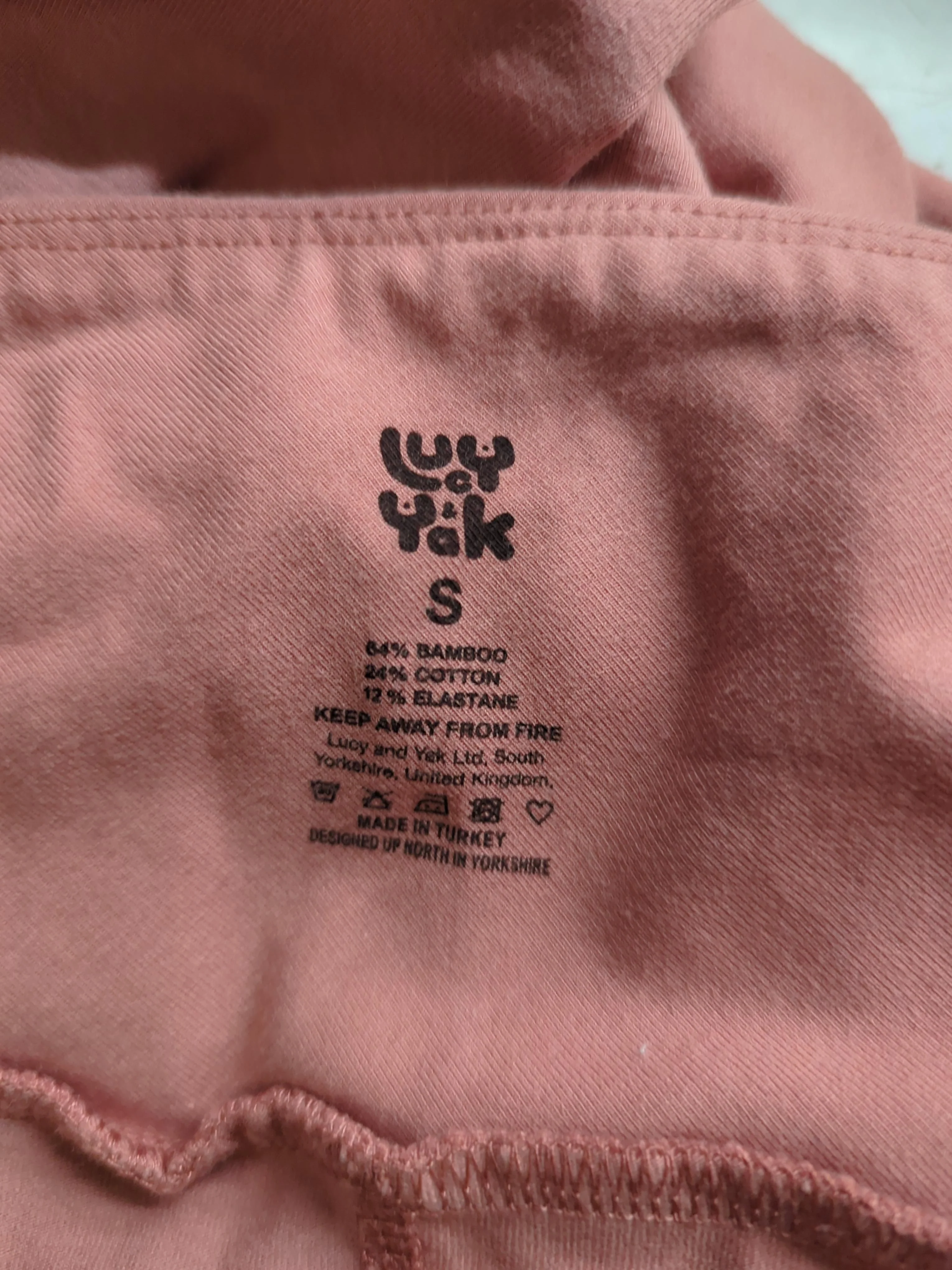 Lucy & Yak Women's Leggings S Pink Cotton with Elastane Full length - Image 5