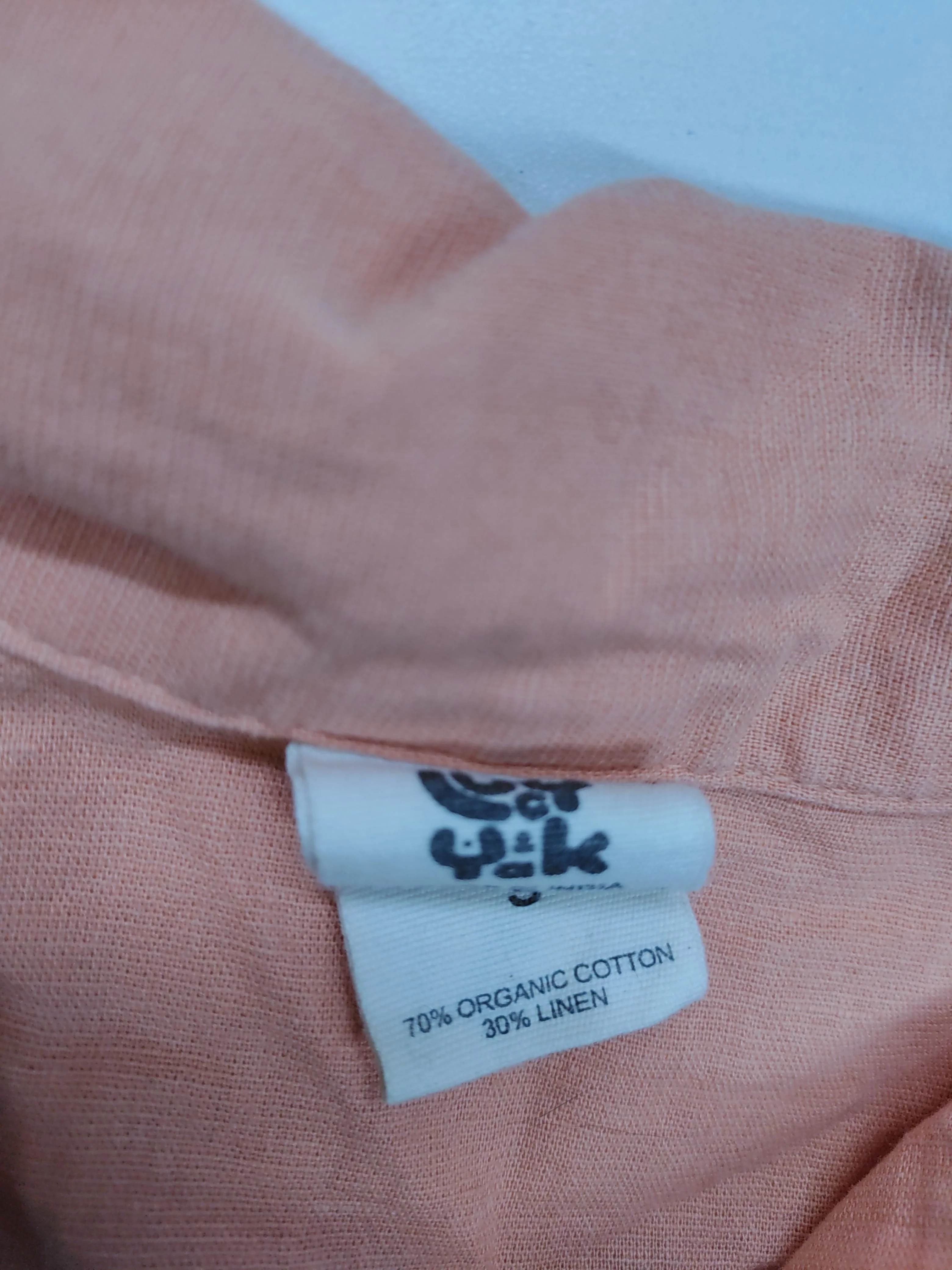 Lucy & Yak Women's Shirt S Orange Cotton with Linen Short Sleeve Collared Basic - Image 6