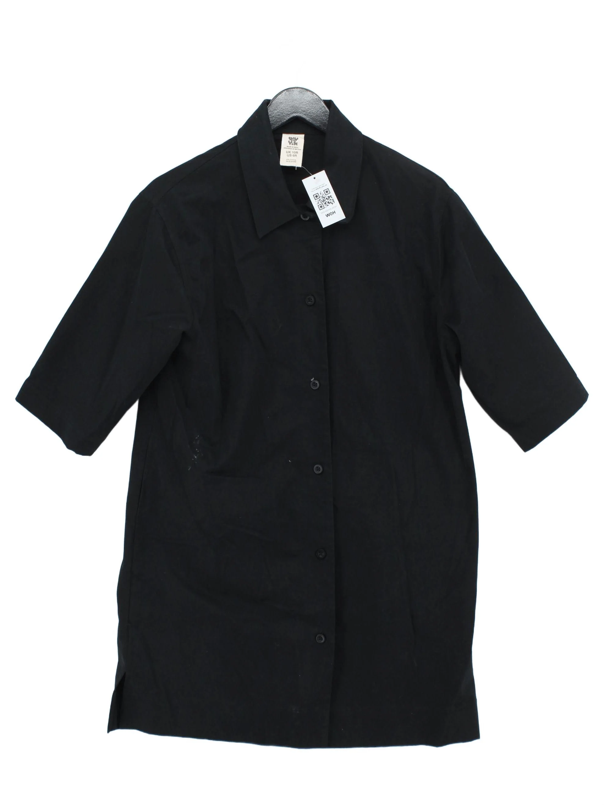 Lucy & Yak Women's Shirt UK 10 Black Cotton with Elastane Basic