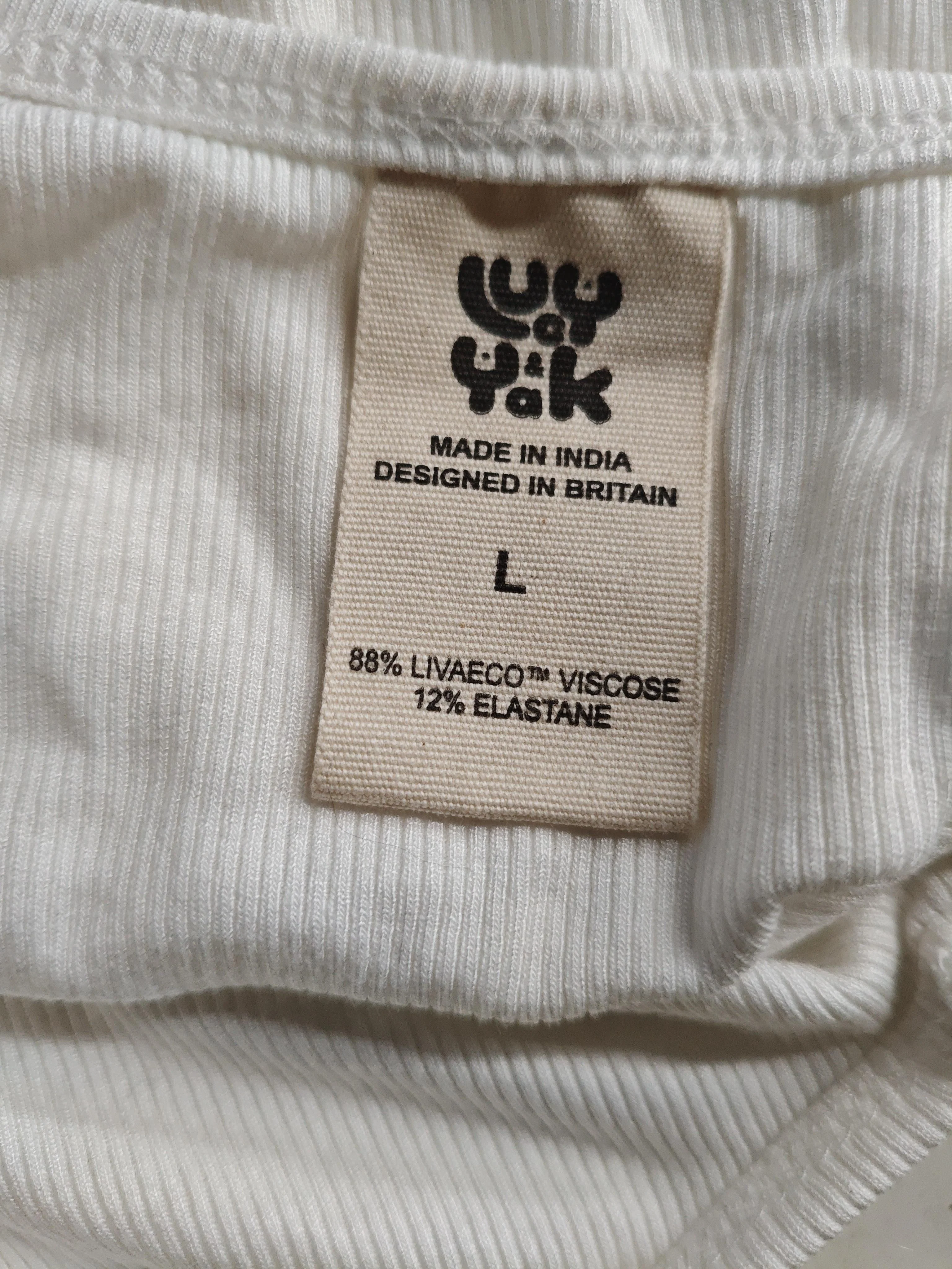 Lucy & Yak Women's T-Shirt L White Viscose with Elastane Basic - Image 6