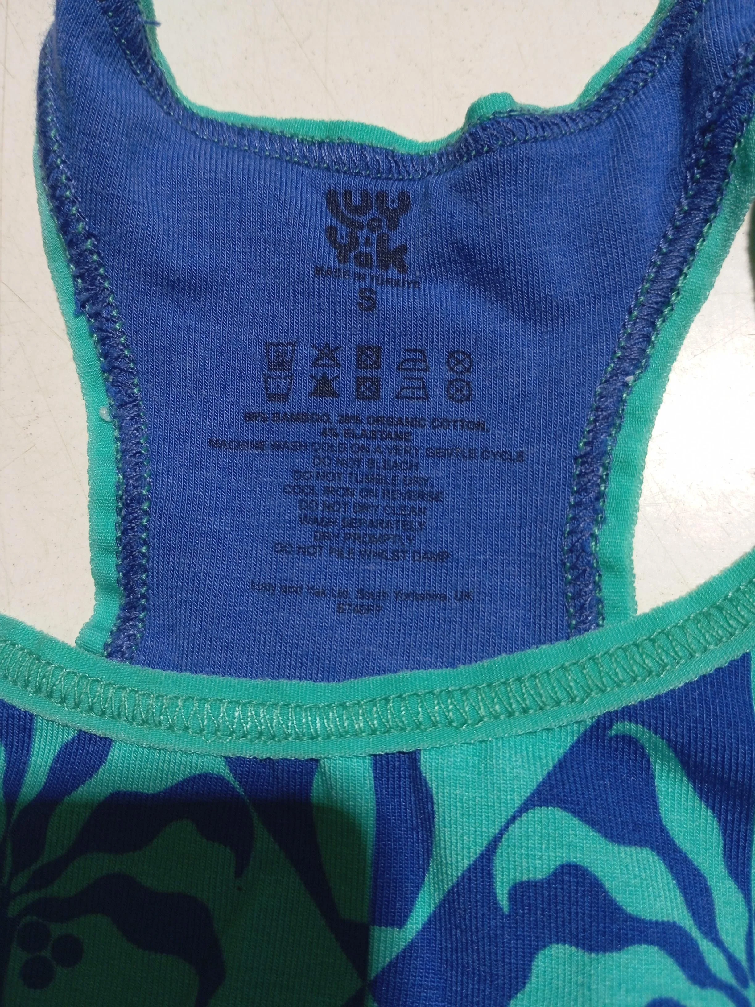 Lucy & Yak Women's T-Shirt S Green Floral 100% Other Sleeveless Basic - Image 6