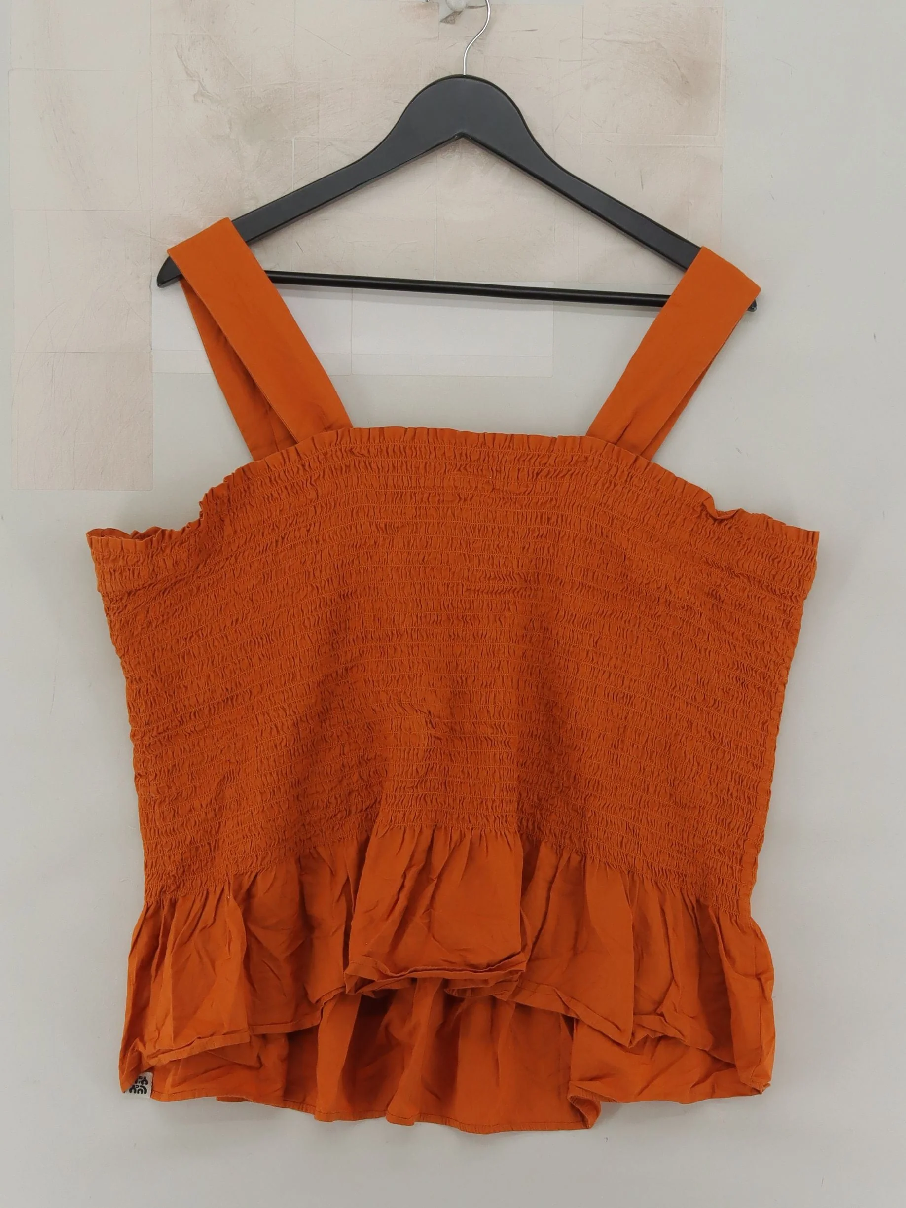 Lucy & Yak Women's Top XXXL Orange 100% Cotton Sleeveless Square Neck Cropped - Image 2
