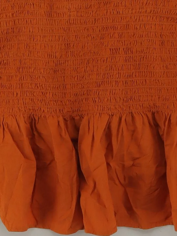 Lucy & Yak Women's Top XXXL Orange 100% Cotton Sleeveless Square Neck Cropped - Image 4