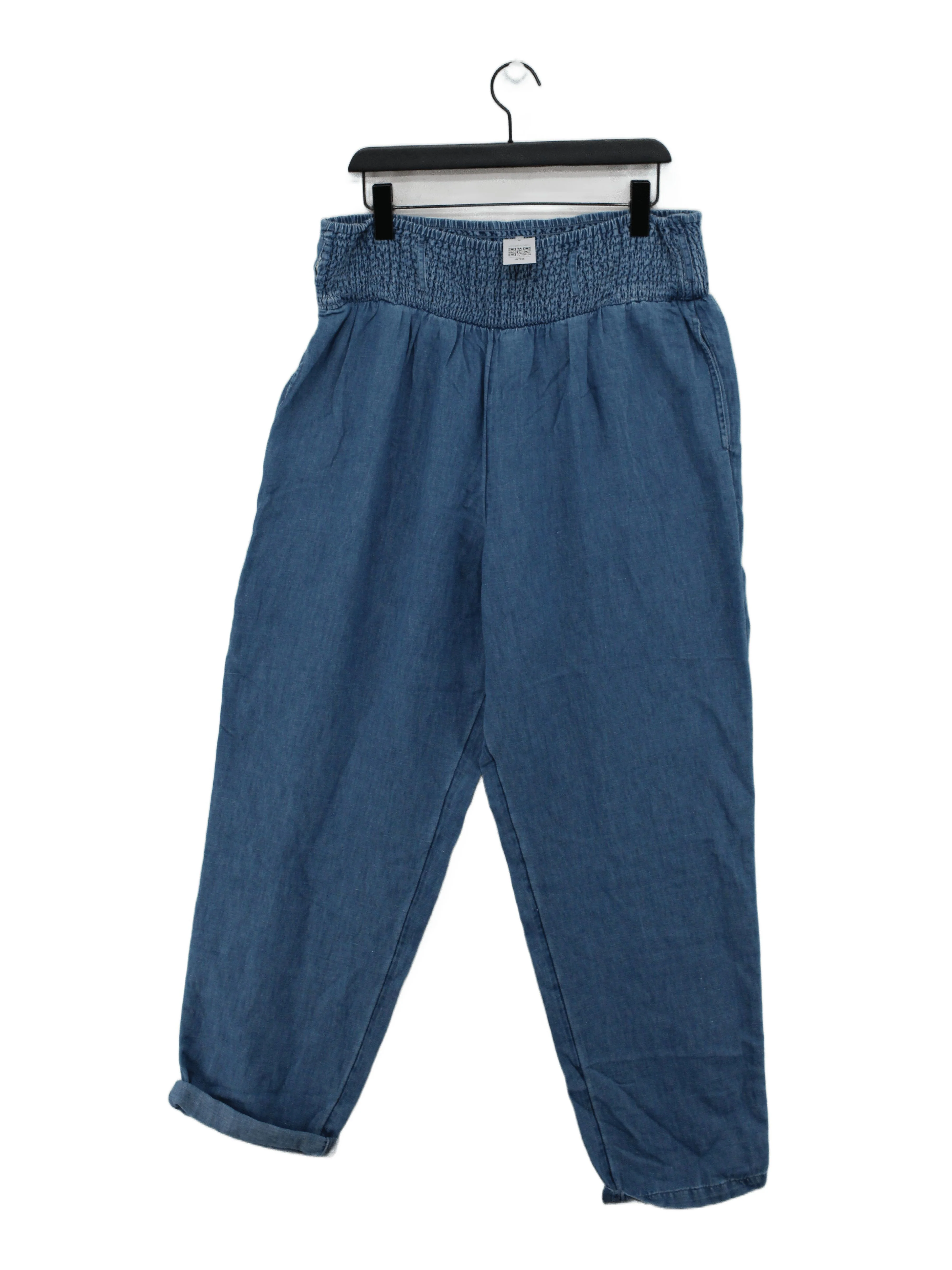 Lucy & Yak Women's Trousers L Blue Cotton with Other Wide-Leg Sweatpants