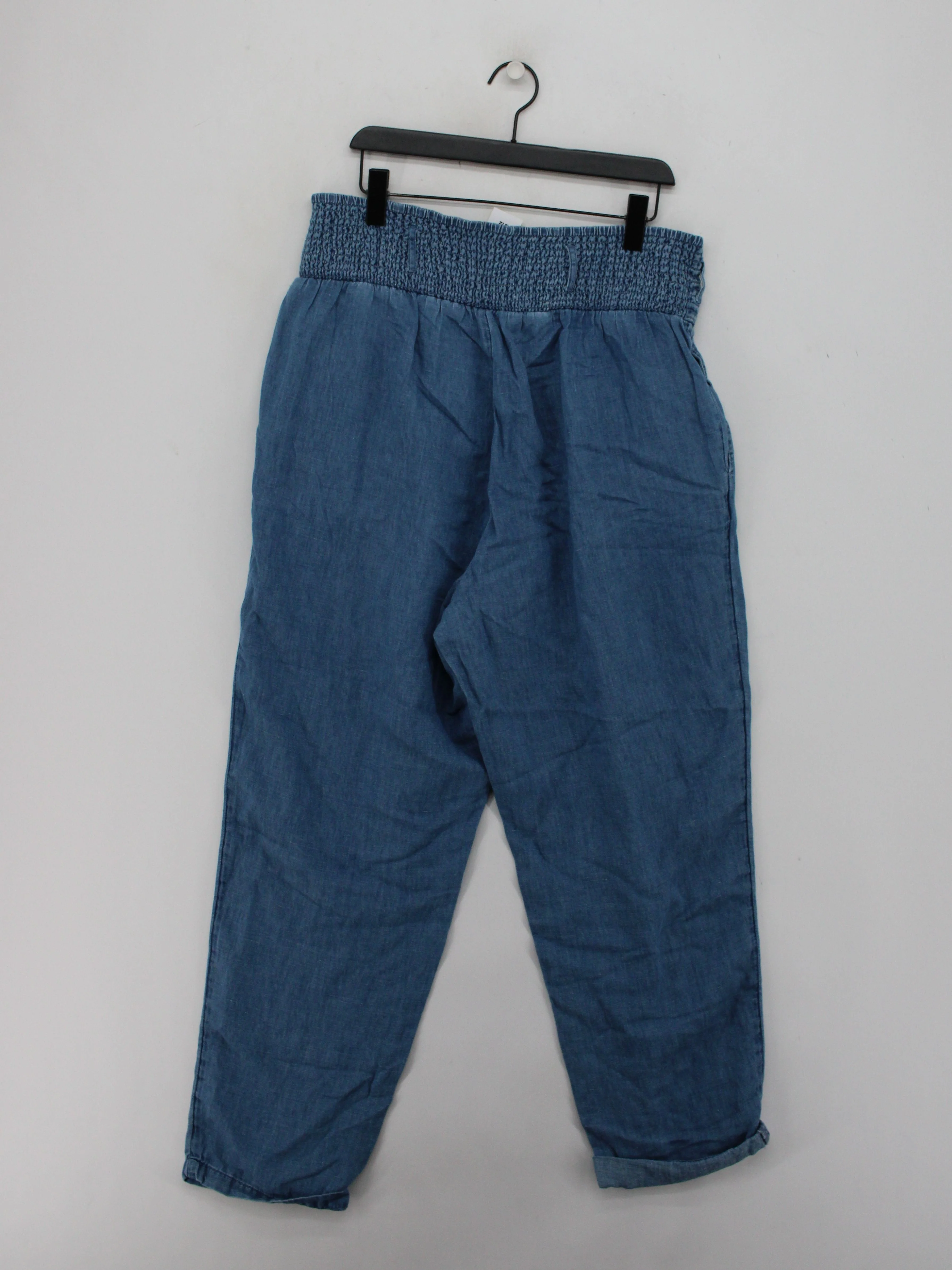 Lucy & Yak Women's Trousers L Blue Cotton with Other Wide-Leg Sweatpants - Image 2