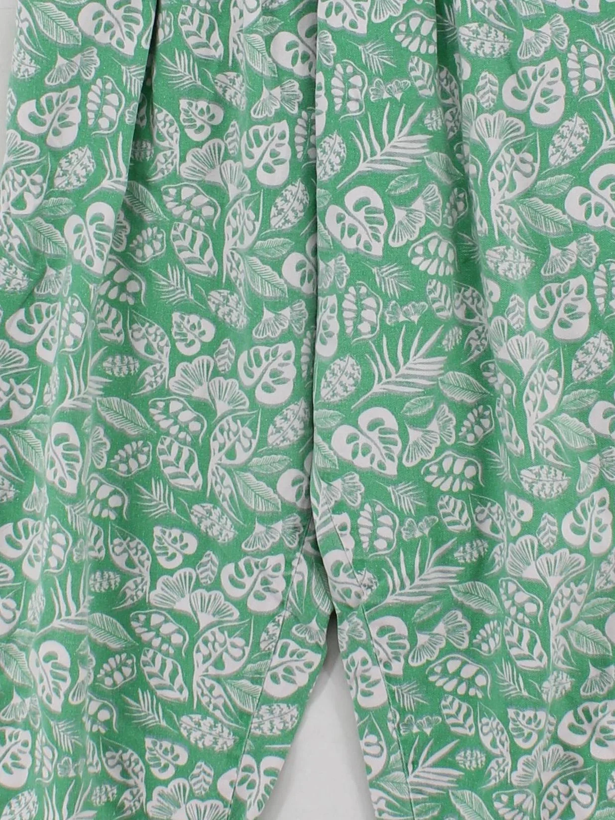 Lucy & Yak Women's Trousers L Green Floral 100% Cotton Tapered Sweatpants - Image 3