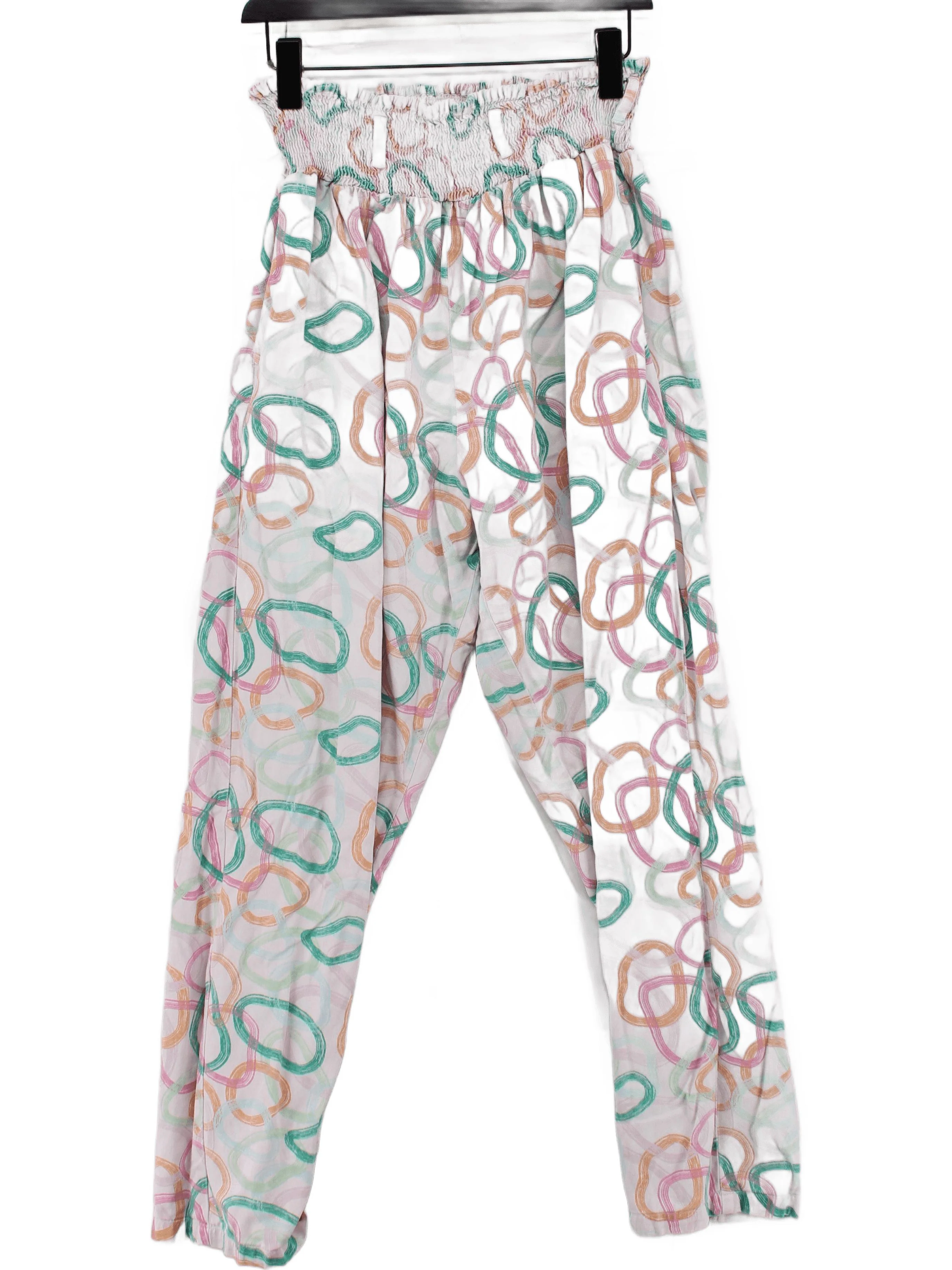 Lucy & Yak Women's Trousers L Multi 100% Cotton Wide-Leg Sweatpants