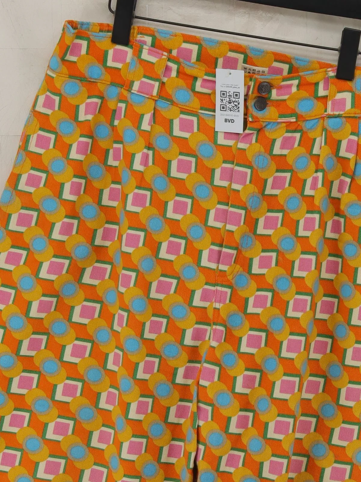 Lucy & Yak Women's Trousers L Multi Geometric 100% Cotton Straight Chino - Image 3