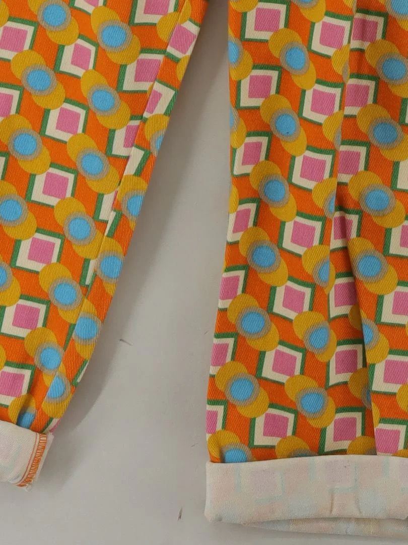 Lucy & Yak Women's Trousers L Multi Geometric 100% Cotton Straight Chino - Image 4