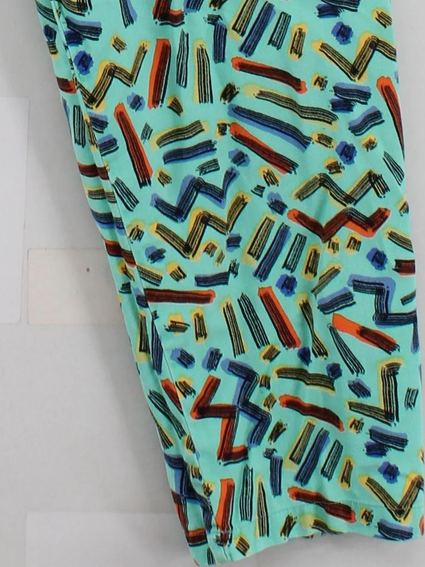 Lucy & Yak Women's Trousers L Multi Geometric 100% Cotton Tapered Sweatpants - Image 4