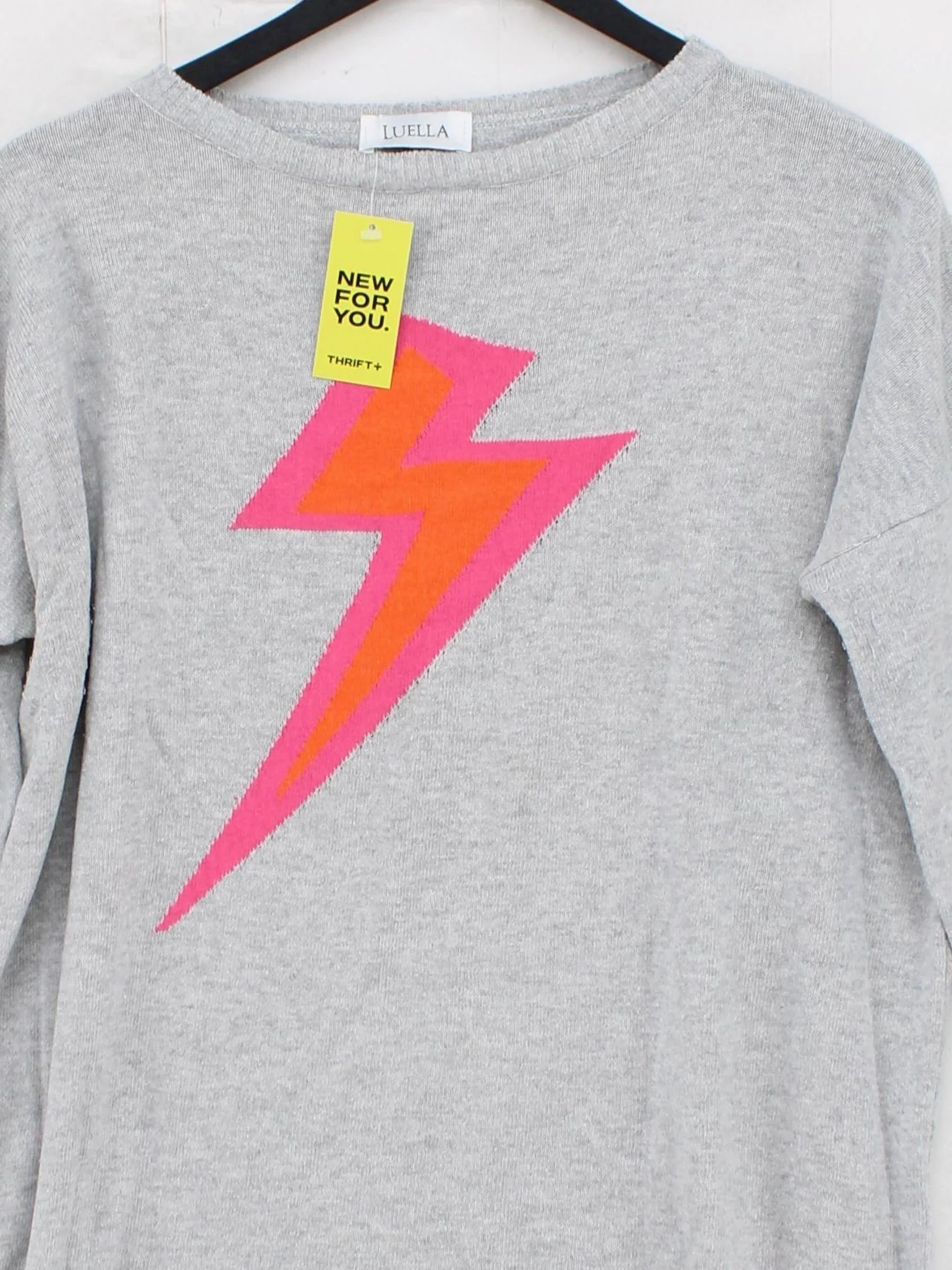 Luella Women's Jumper M Grey Graphic 100% Cotton Round Neck Pullover - Image 3