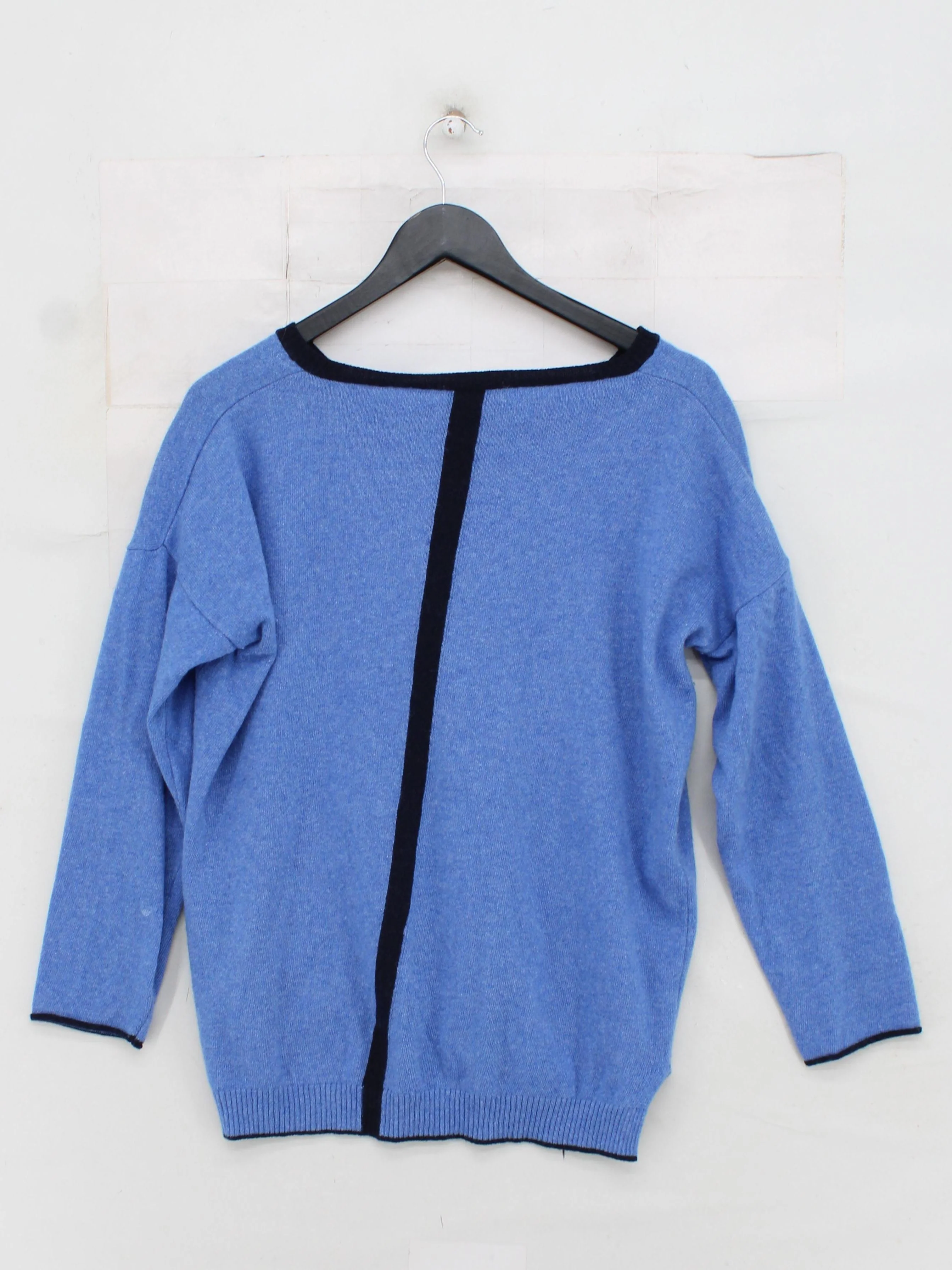 Luella Women's Jumper S Blue Cashmere with Wool, Polyamide V-Neck Pullover - Image 2