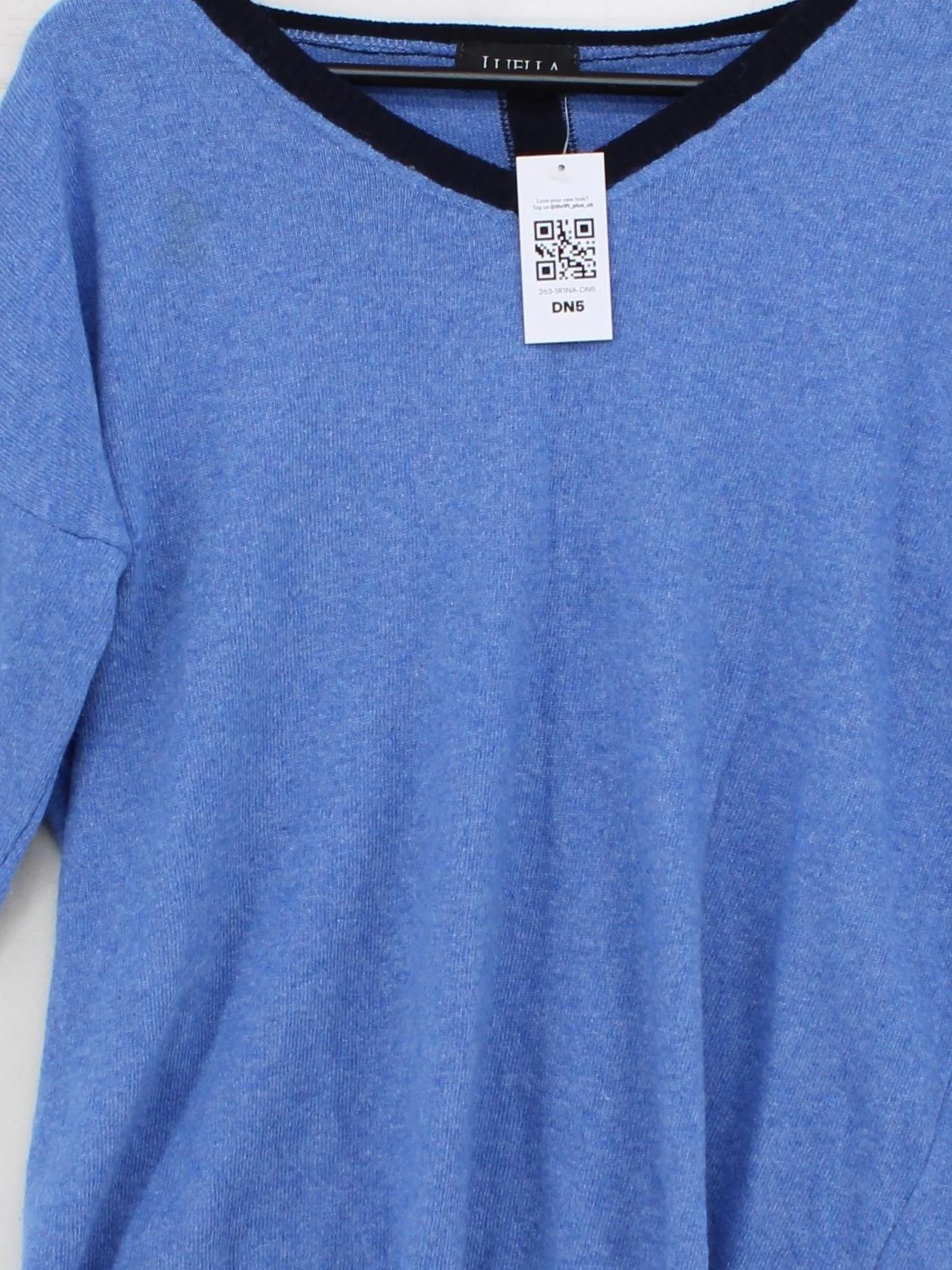 Luella Women's Jumper S Blue Cashmere with Wool, Polyamide V-Neck Pullover - Image 3