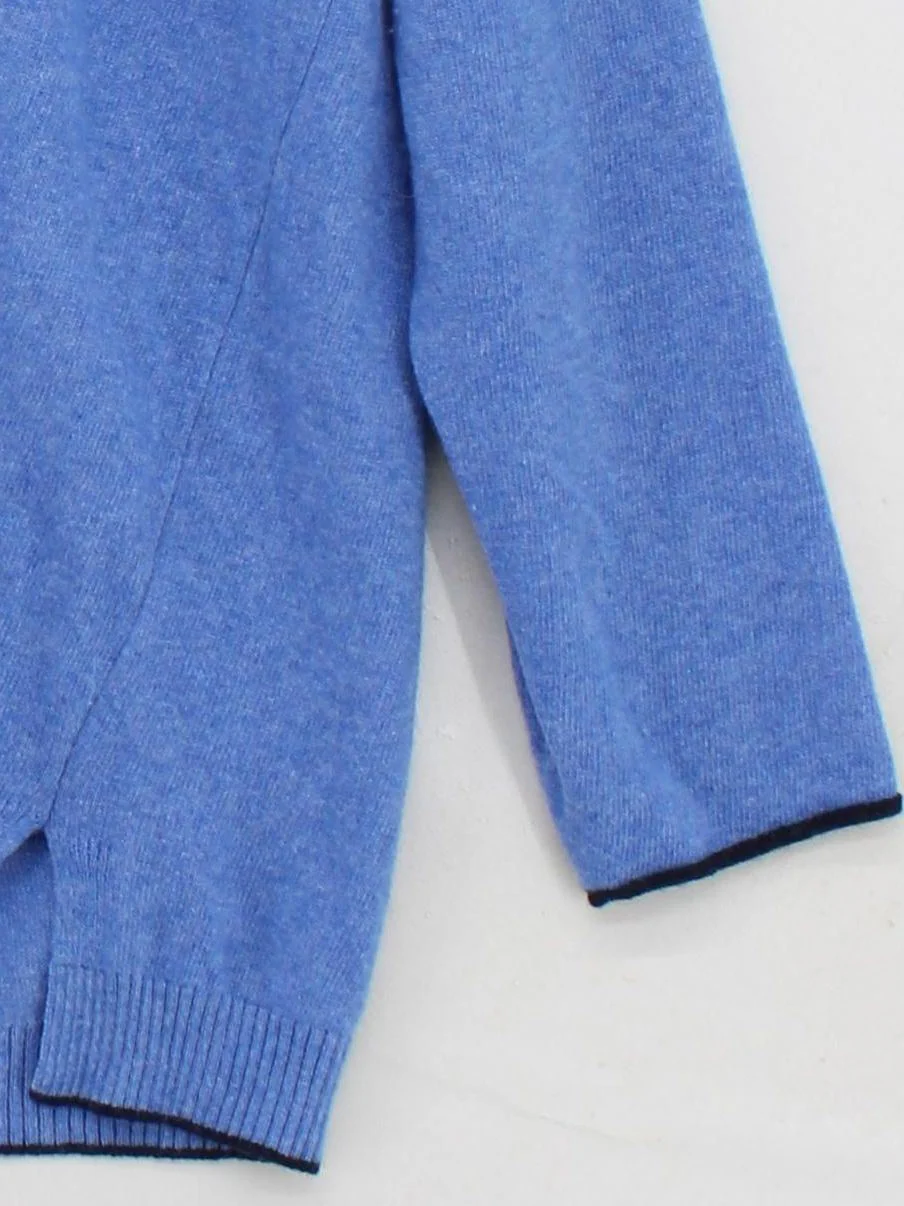 Luella Women's Jumper S Blue Cashmere with Wool, Polyamide V-Neck Pullover - Image 4