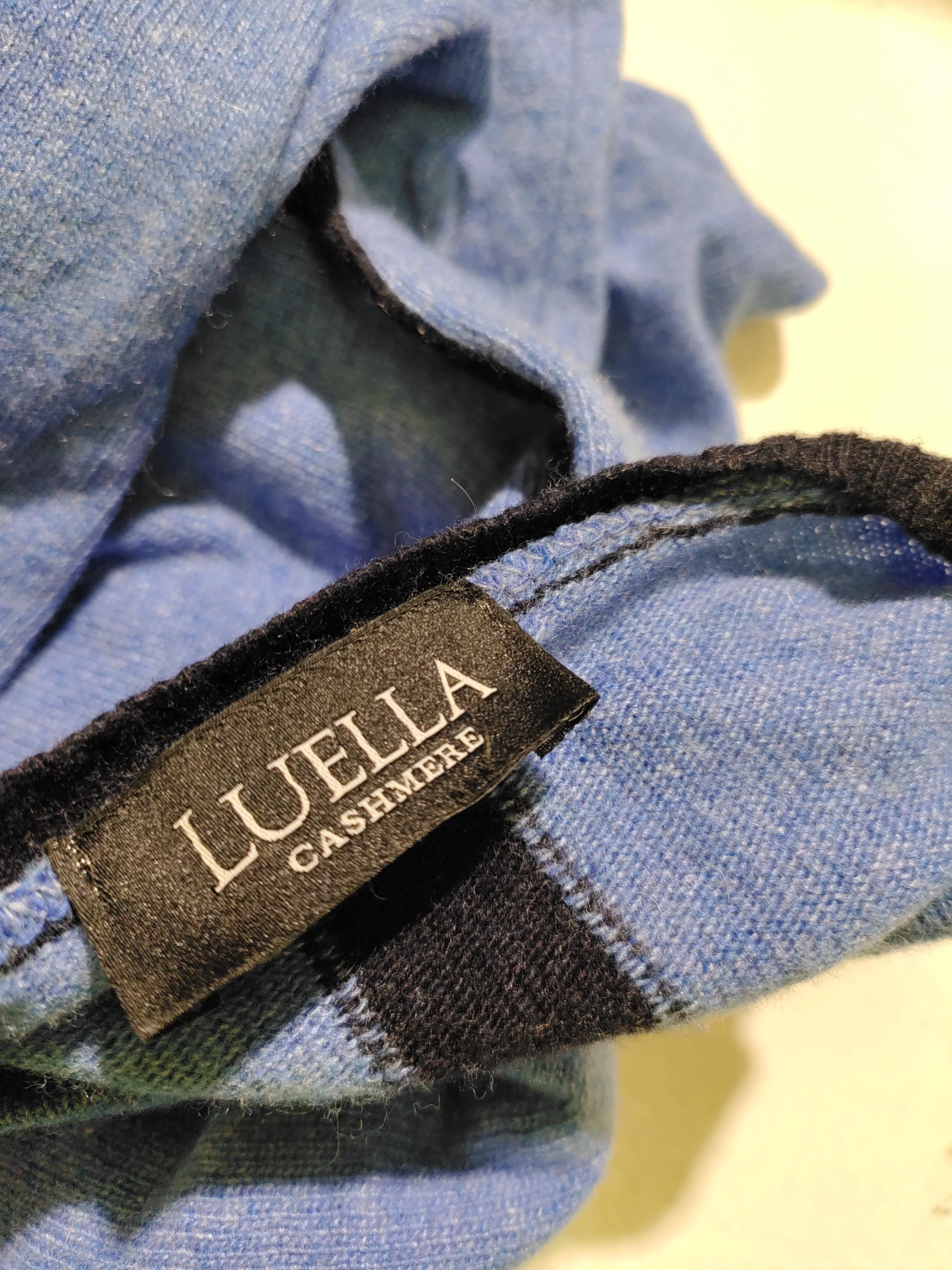 Luella Women's Jumper S Blue Cashmere with Wool, Polyamide V-Neck Pullover - Image 7