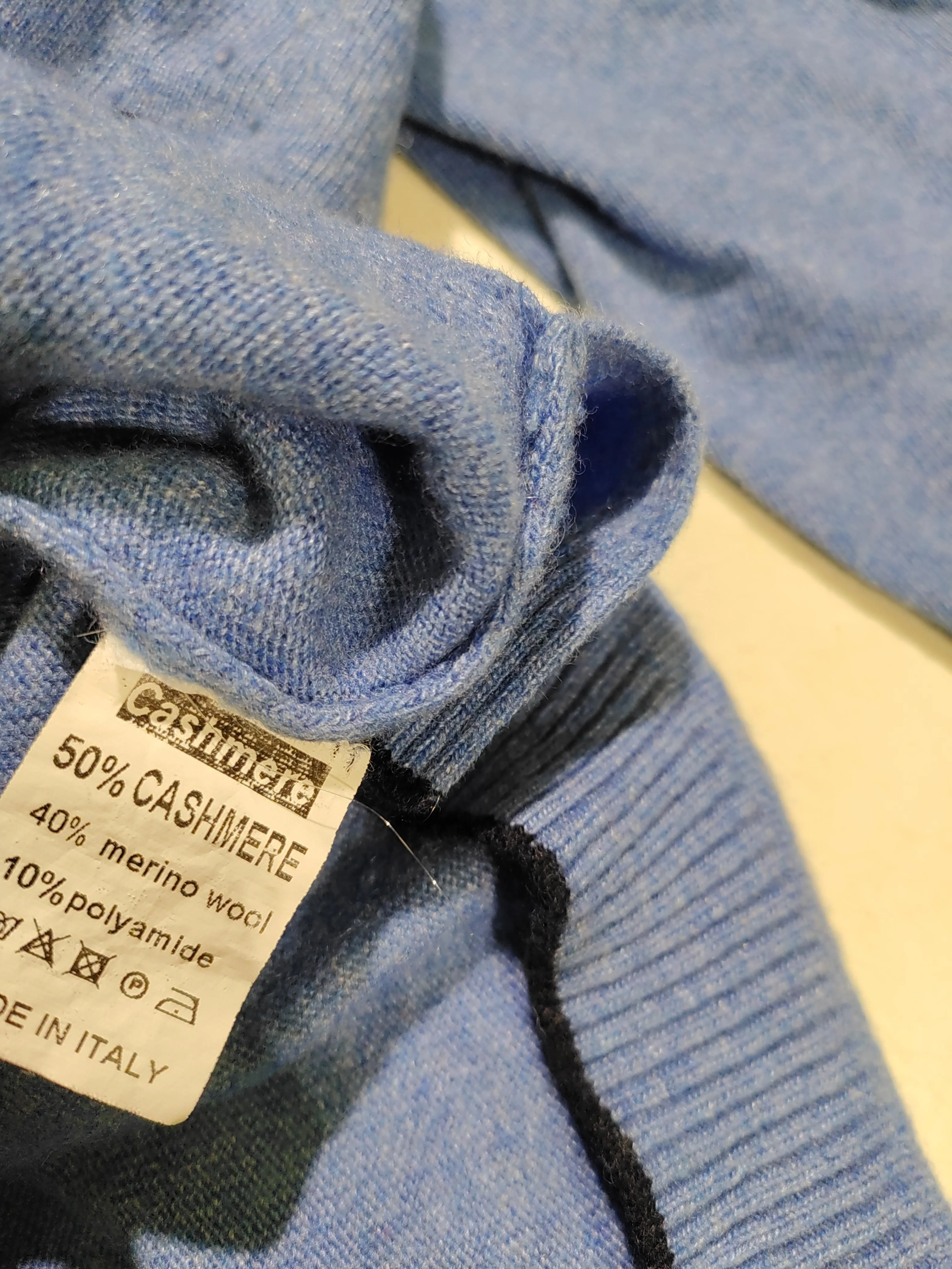 Luella Women's Jumper S Blue Cashmere with Wool, Polyamide V-Neck Pullover - Image 8