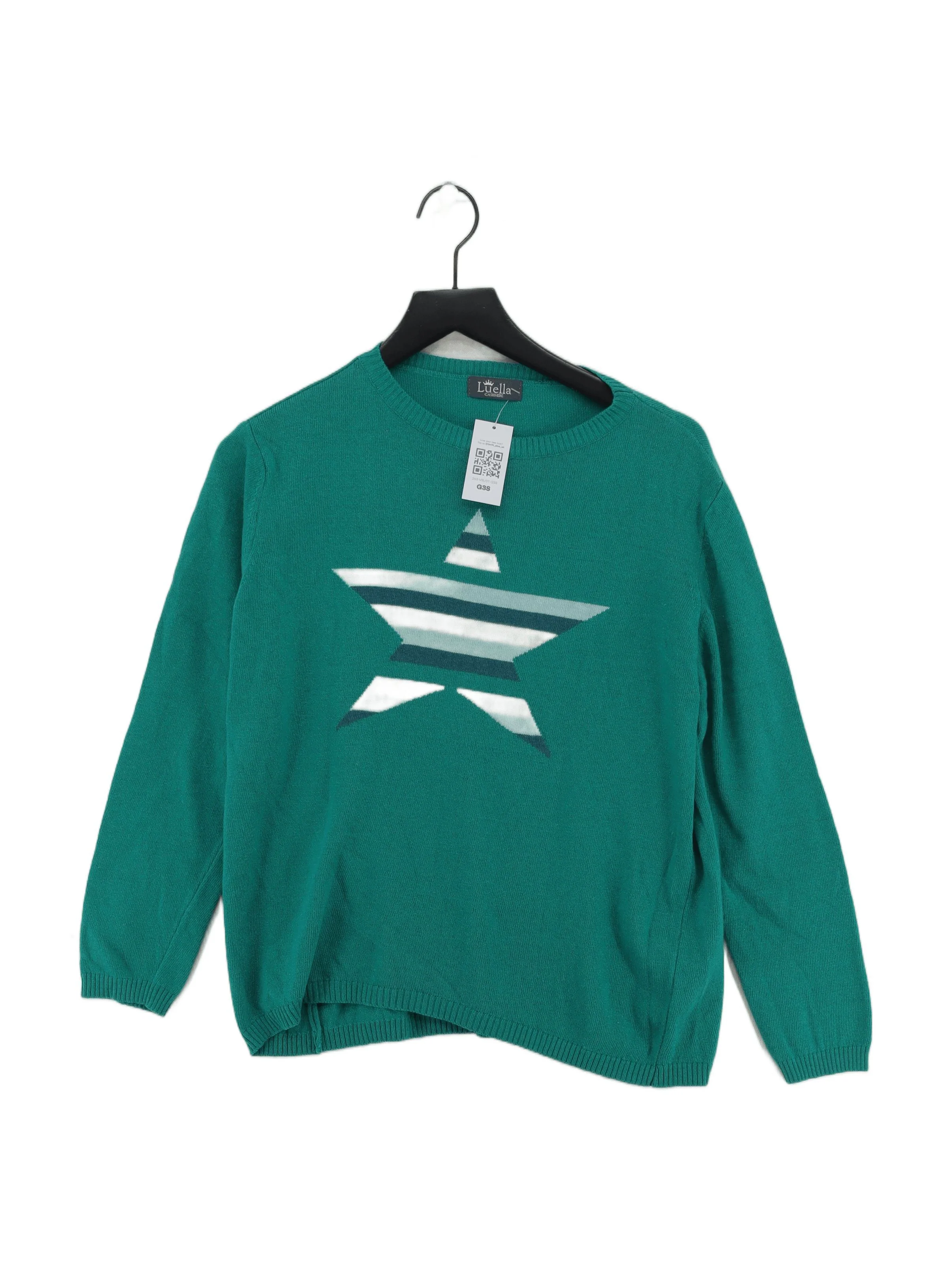 Luella Women's Jumper S Green Cashmere with Wool, Polyamide Pullover