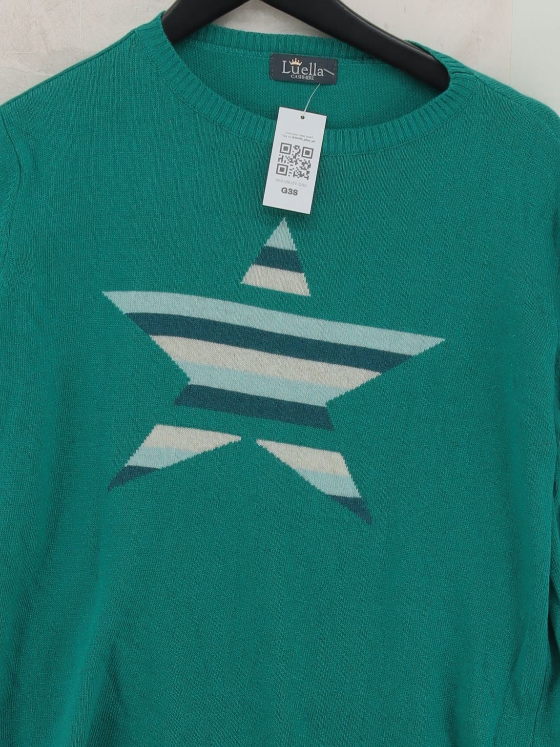 Luella Women's Jumper S Green Cashmere with Wool, Polyamide Pullover - Image 3
