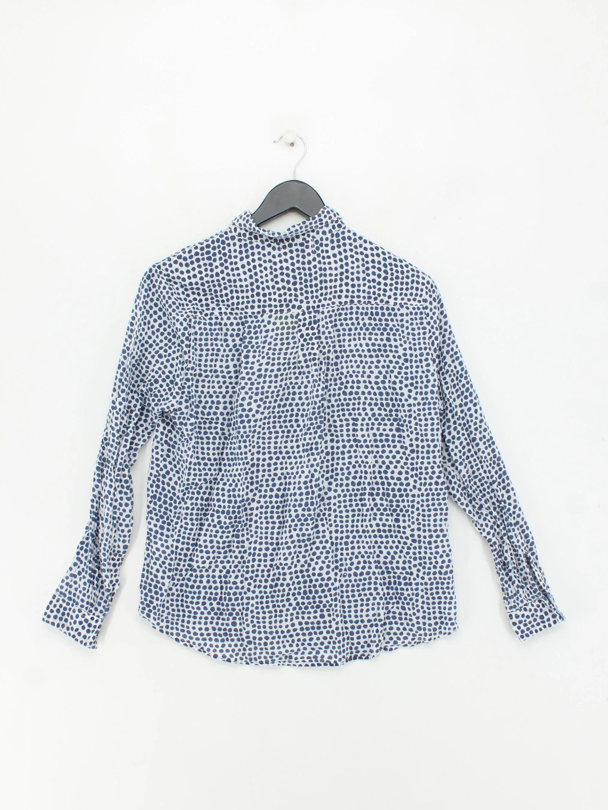 Luella Women's Shirt Blue Polkadot 100% Cotton Long Sleeve Collared Basic - Image 2