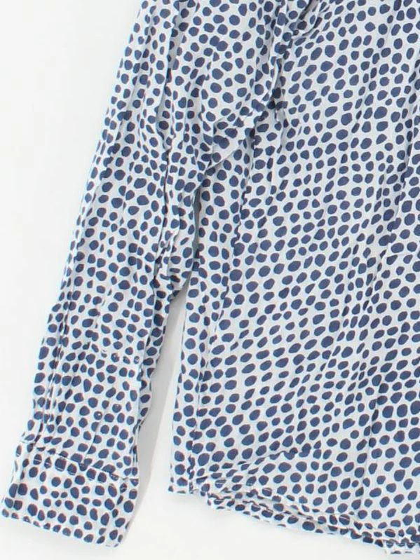 Luella Women's Shirt Blue Polkadot 100% Cotton Long Sleeve Collared Basic - Image 4