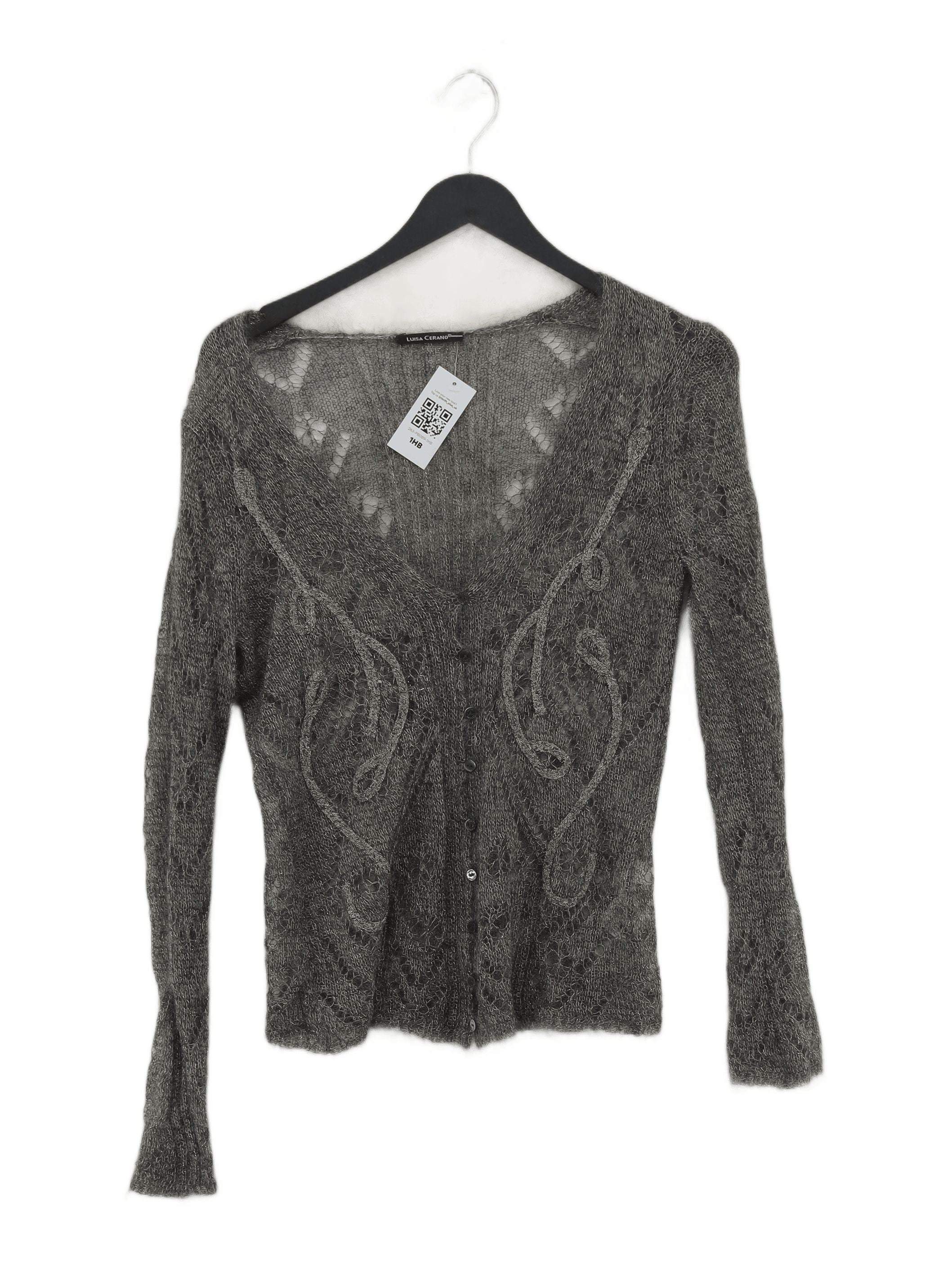 Luisa Cerano Women's Cardigan UK 10 Grey Polyamide