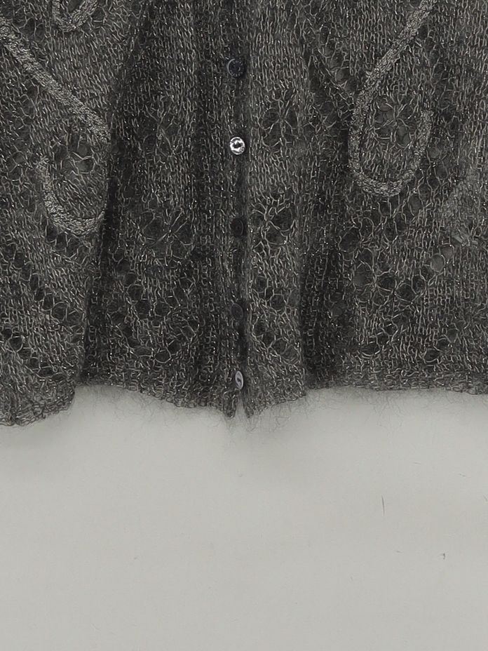Luisa Cerano Women's Cardigan UK 10 Grey Polyamide - Image 4