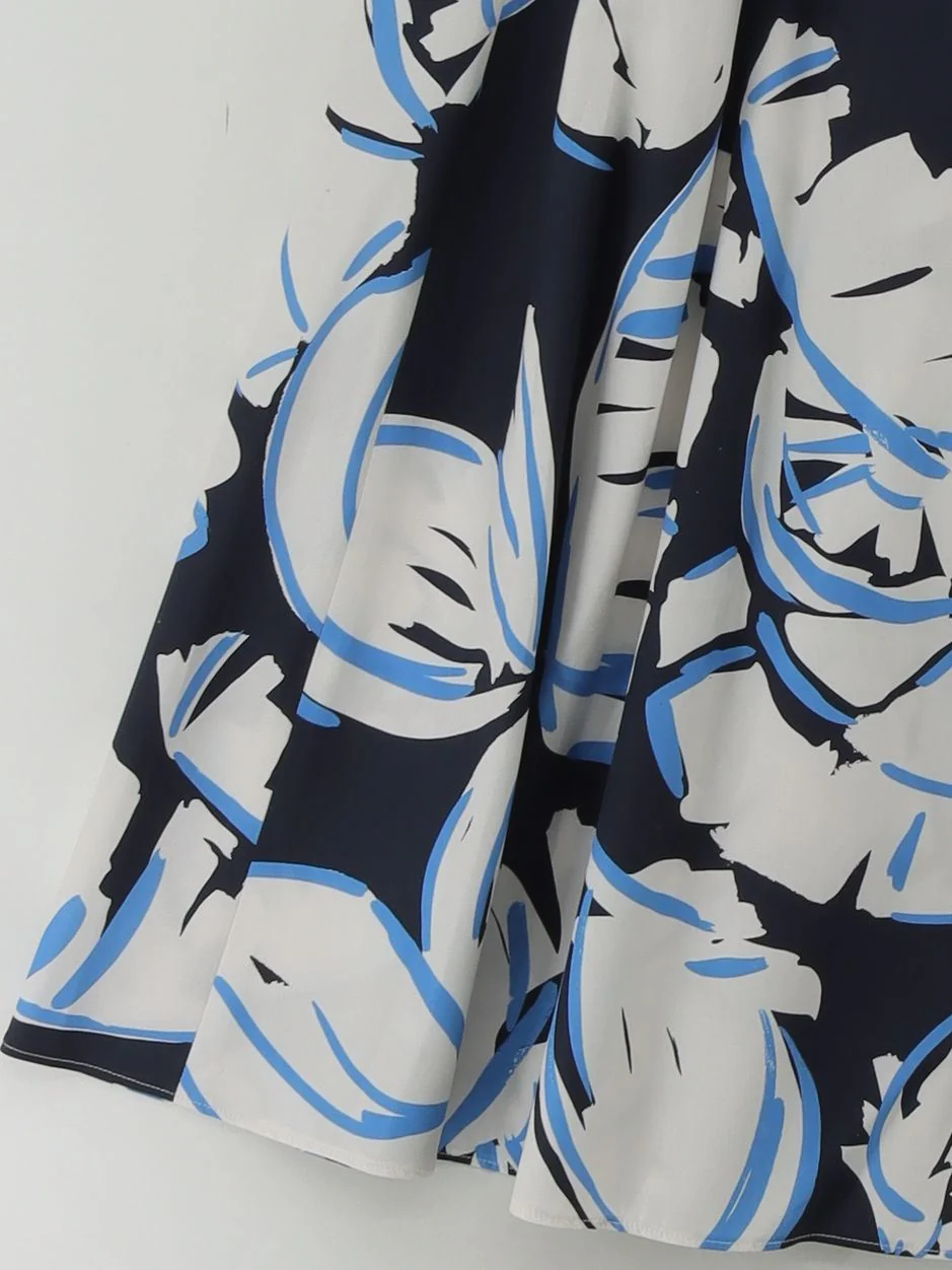 Luisa Cerano Women's Midi Skirt UK 16 Blue Floral 100% Other Midi A-Line - Image 4