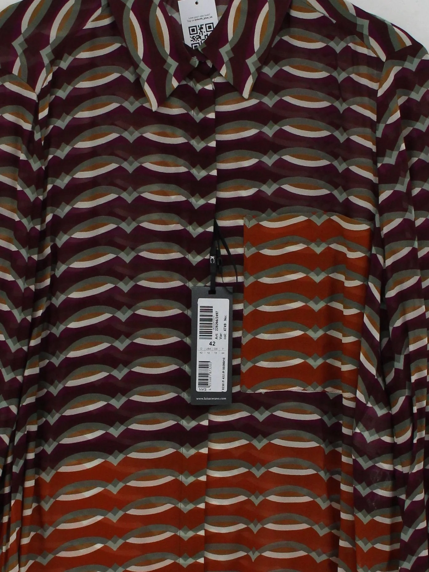 Luisa Cerano Women's Shirt M Multi 100% Viscose Basic New with tags - Image 3