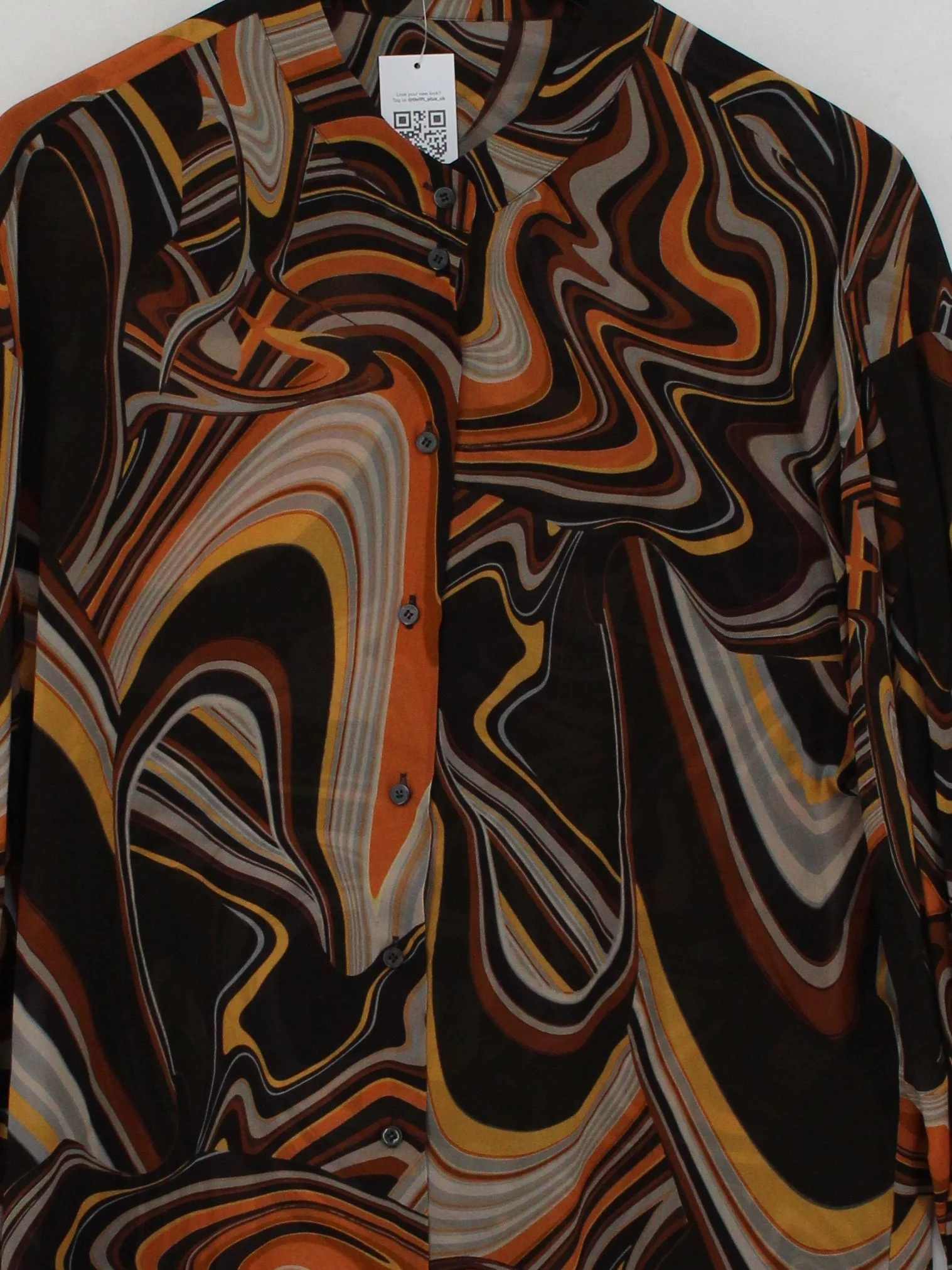 Luisa Cerano Women's Shirt M Multi 100% Viscose Long Sleeve Collared Basic - Image 3
