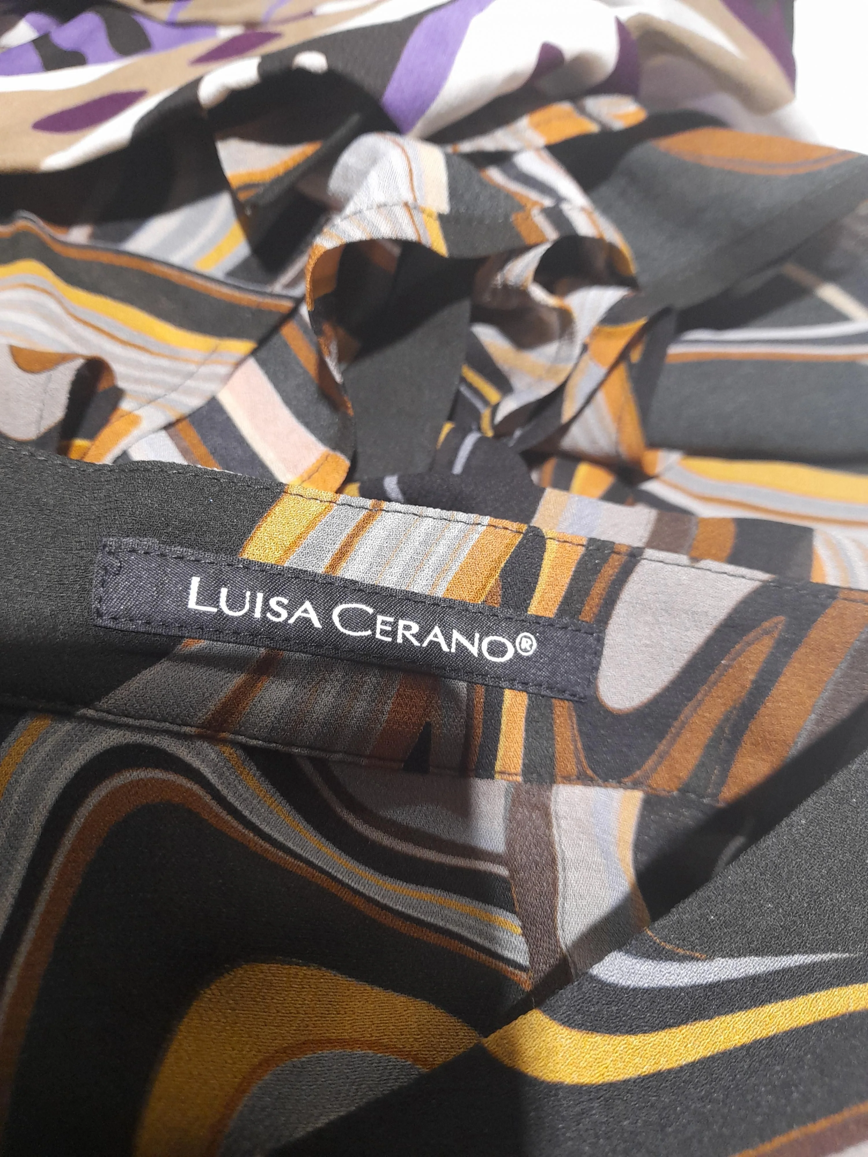 Luisa Cerano Women's Shirt M Multi 100% Viscose Long Sleeve Collared Basic - Image 5