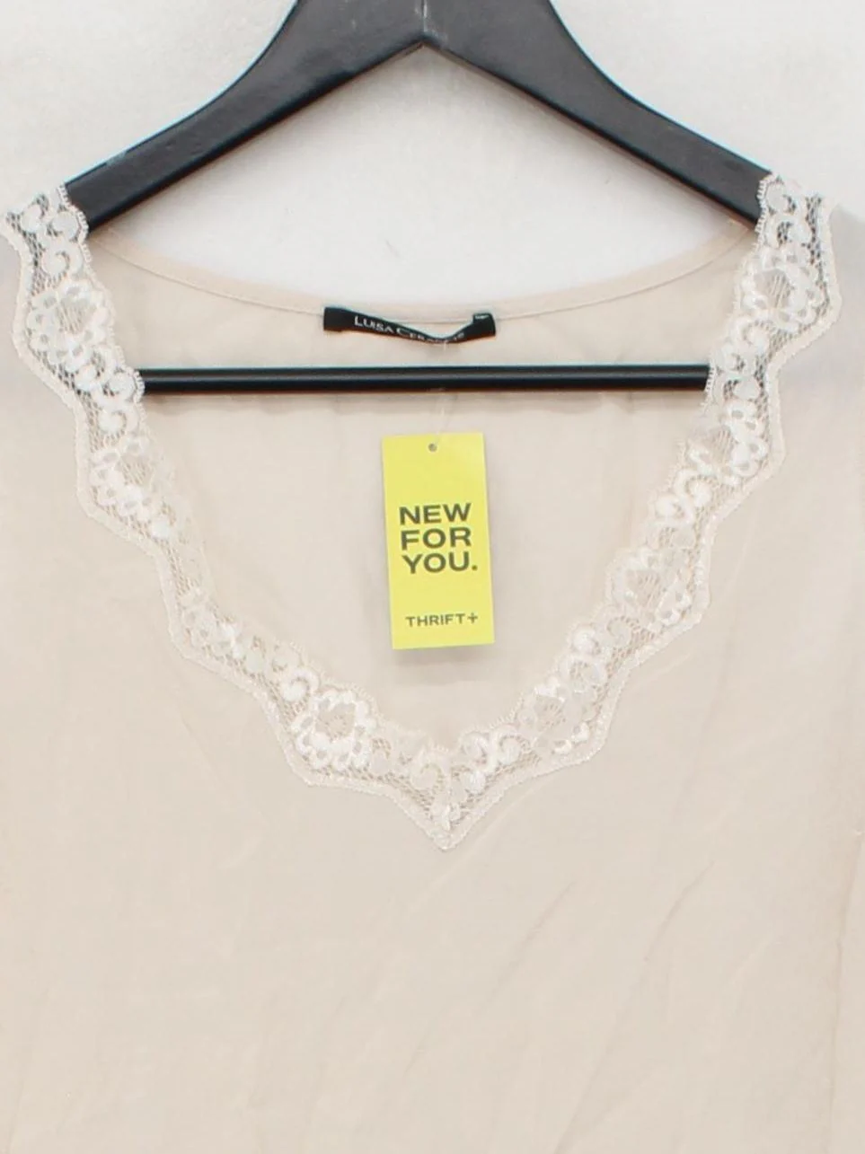 Luisa Cerano Women's Top UK 10 Cream Silk with Polyester Sleeveless V-Neck Basic - Image 3